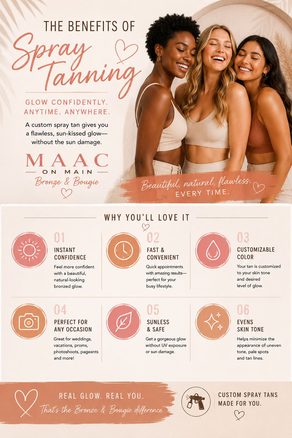 The Benefits of Getting a Spray Tan | Why More Women Are Choosing Custom Spray Tans at MAAC on Main