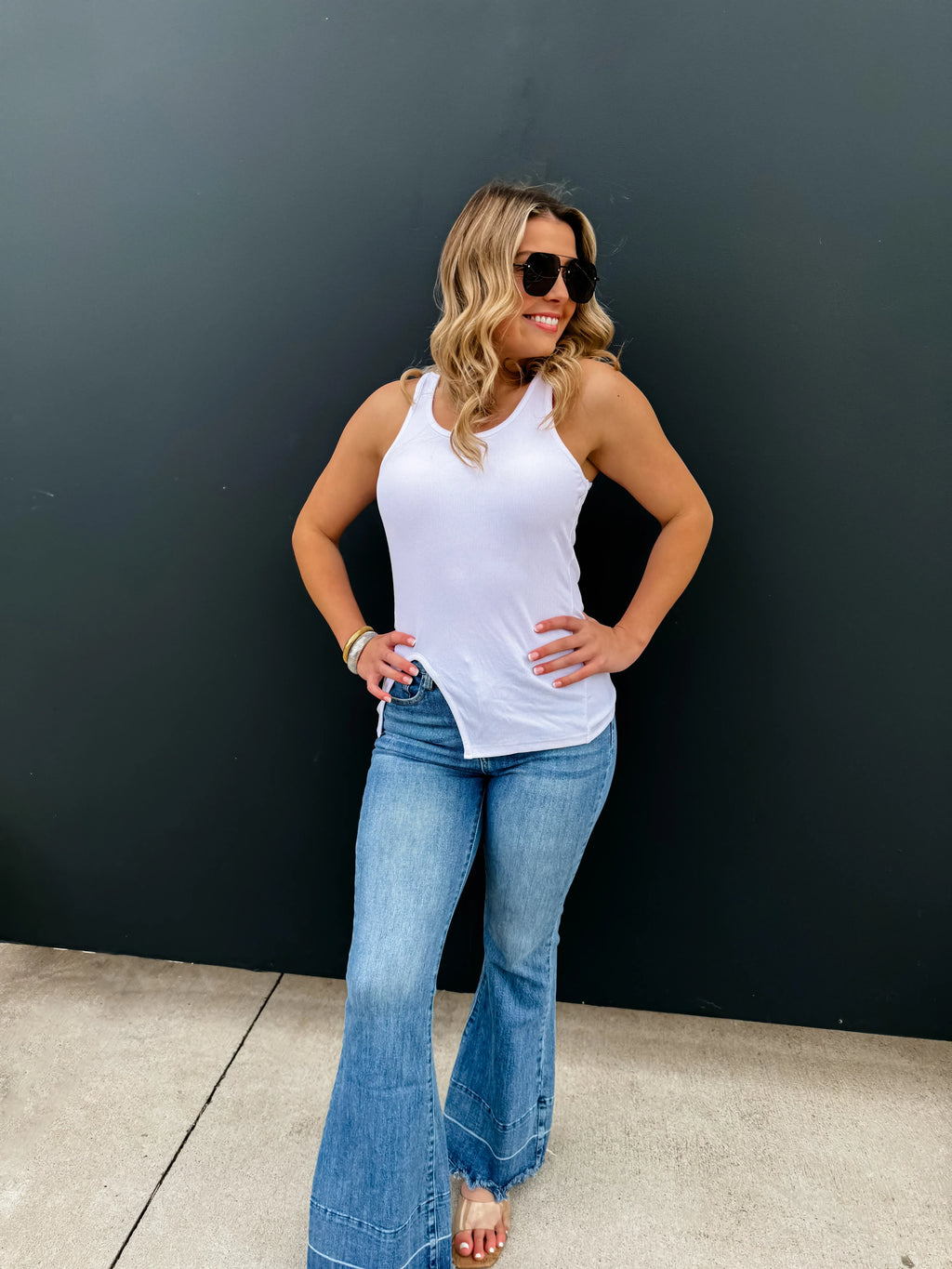 Gabby Side Slit Tank in Four Colors