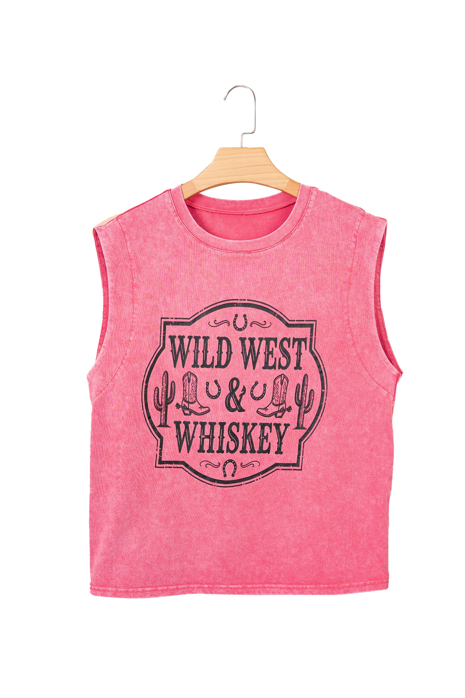 Wild West Whiskey Print Sleeveless Muscle Top