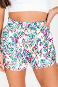 Blue Leopard High Waisted Athletic Shorts
