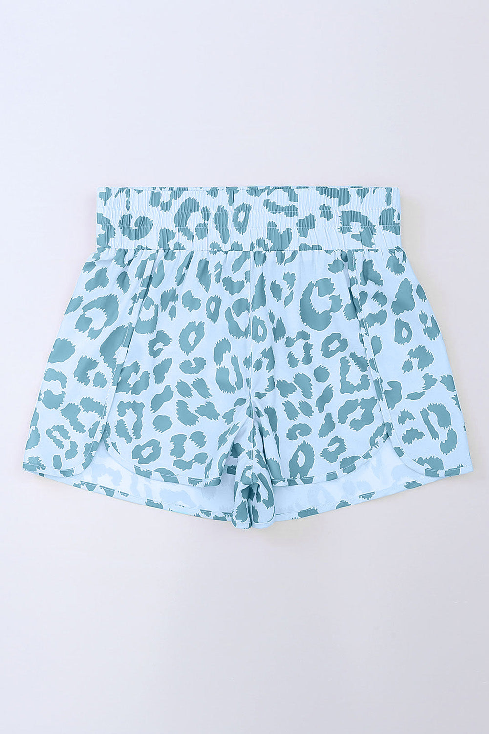 Beau Blue Leopard High Waisted Athletic Shorts