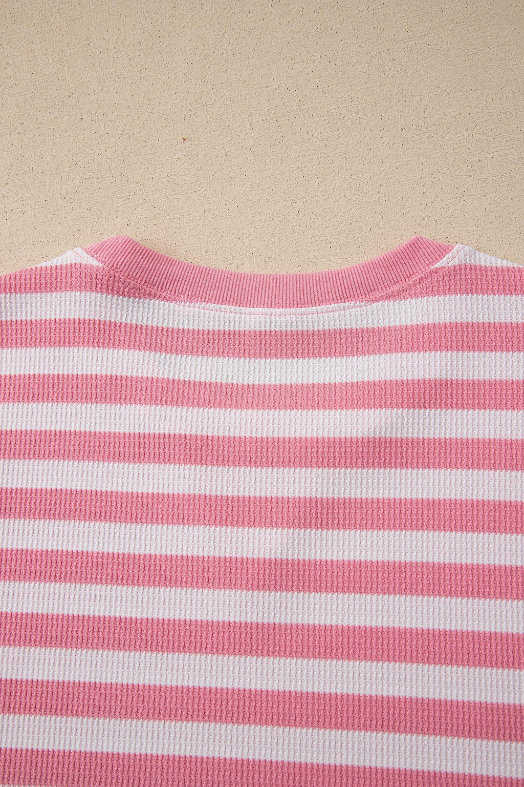 Red Stripe Puff Short Sleeve T Shirt Matching Shorts Set