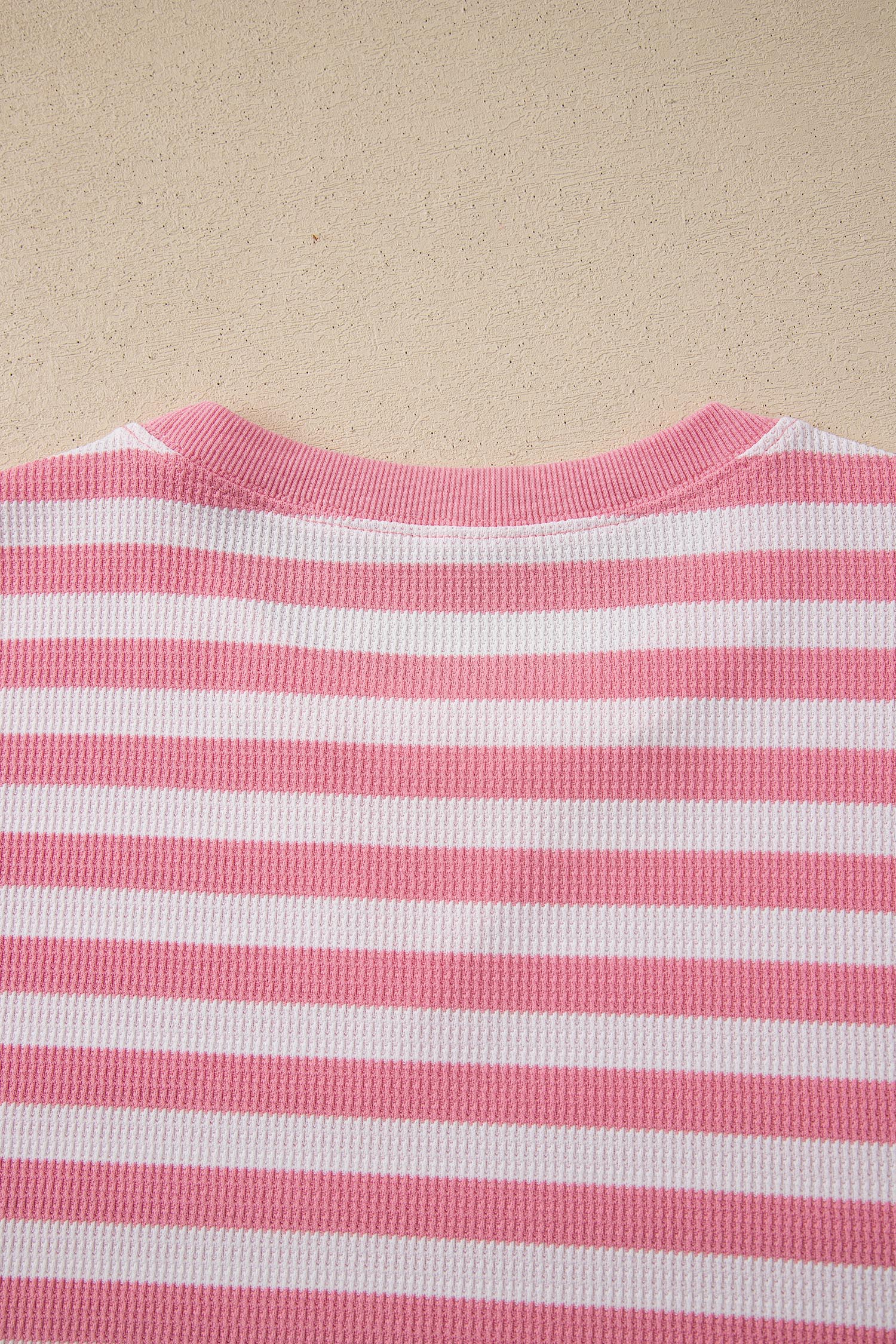 Red Stripe Puff Short Sleeve T Shirt Matching Shorts Set