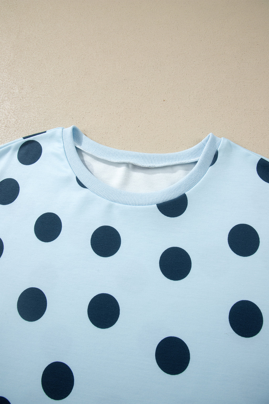 Pink Polka Dot Print Loose Tee Drawstring Elastic Waist Short Set