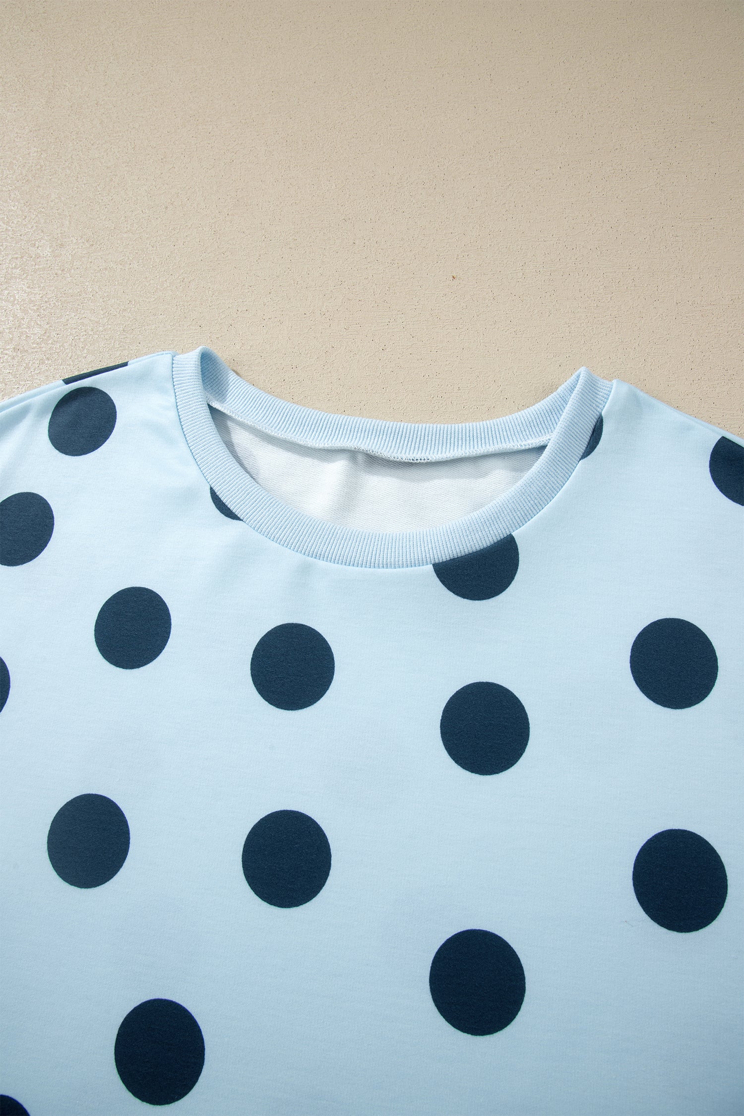 Pink Polka Dot Print Loose Tee Drawstring Elastic Waist Short Set