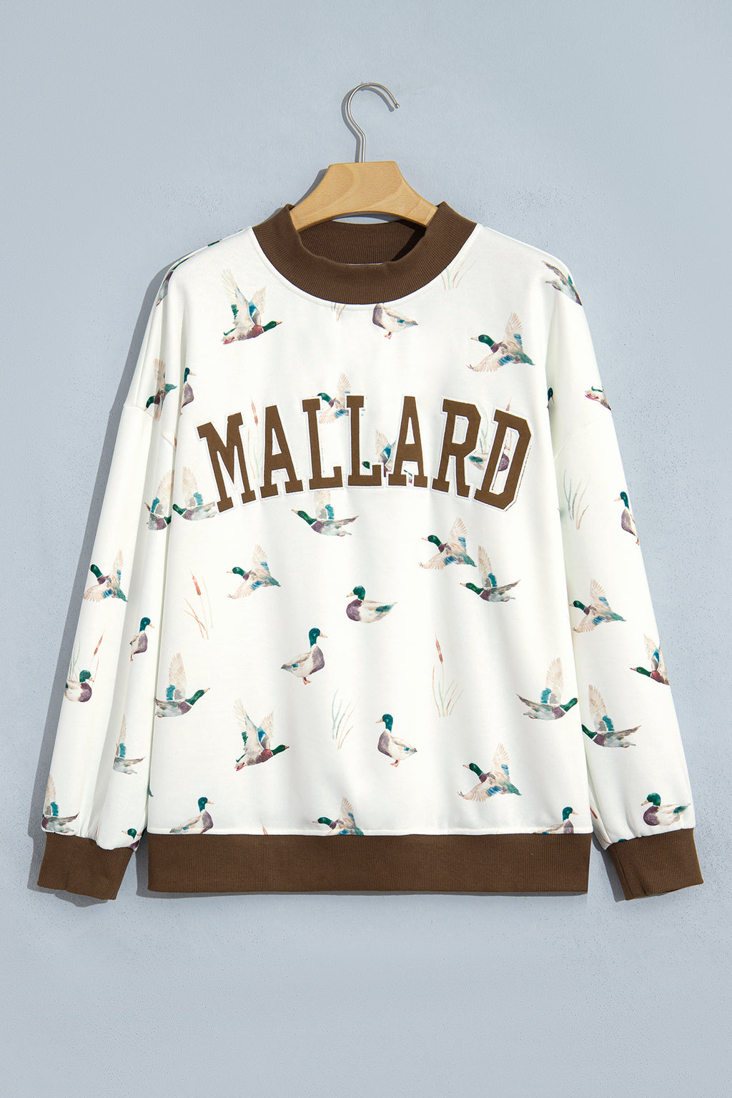 Green Western Camo Print Baggy Pullover Sweatshirt