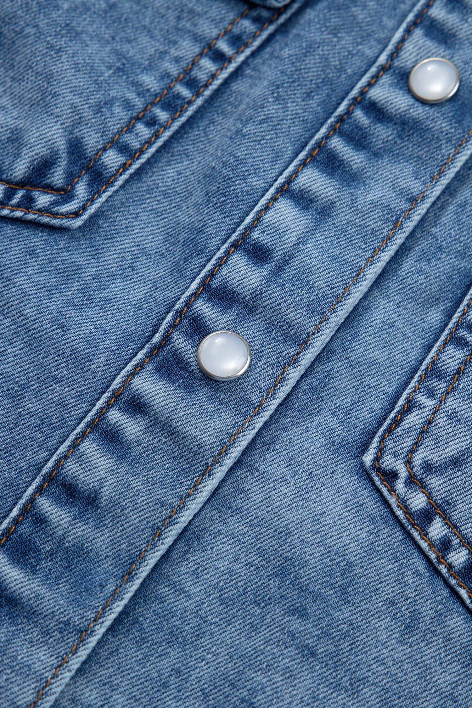 Dusk Blue Buttoned Front Collared Denim Sleeveless Top