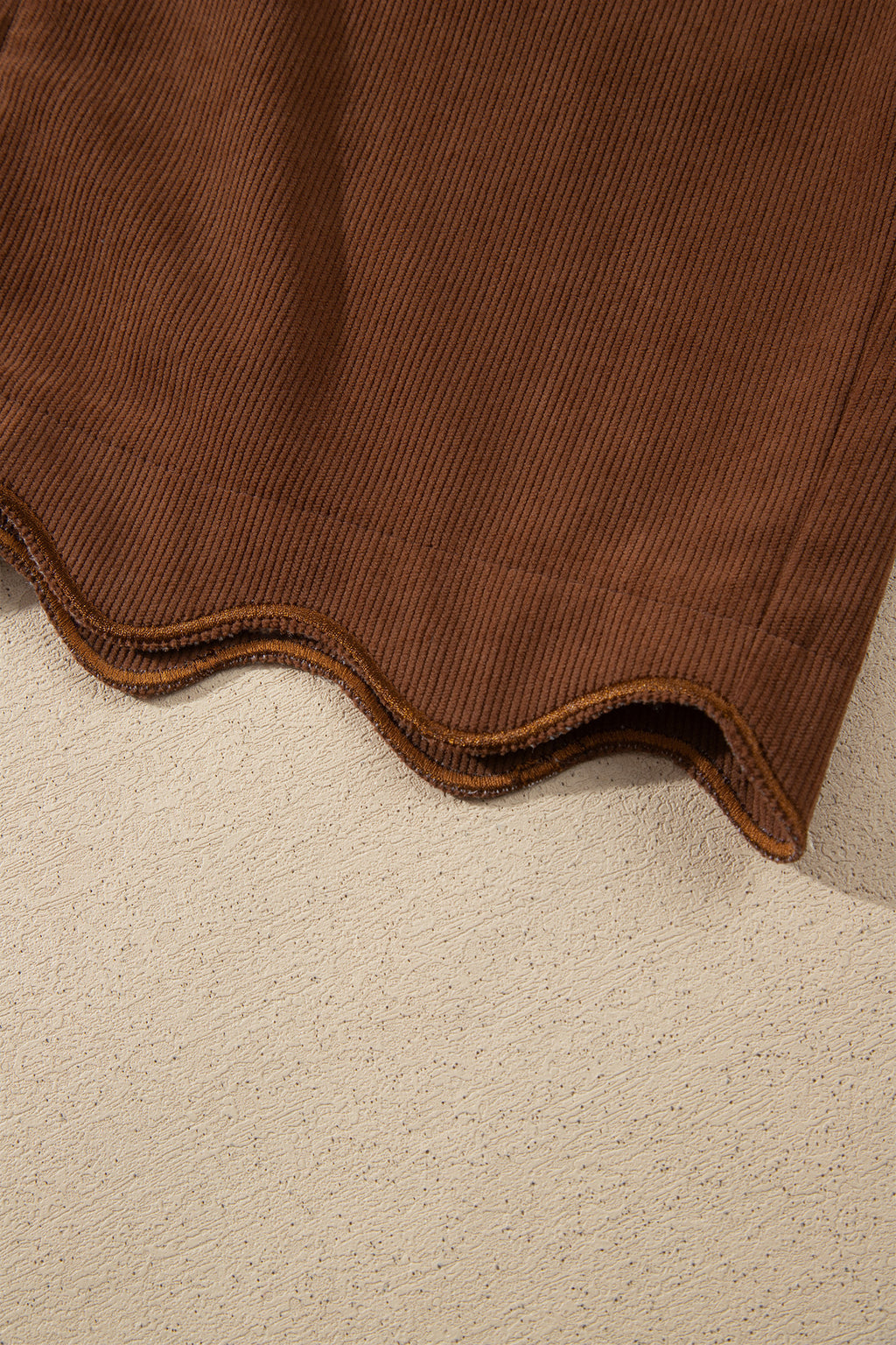 Coffee Brown Button-Front Corduroy Mini Skirt