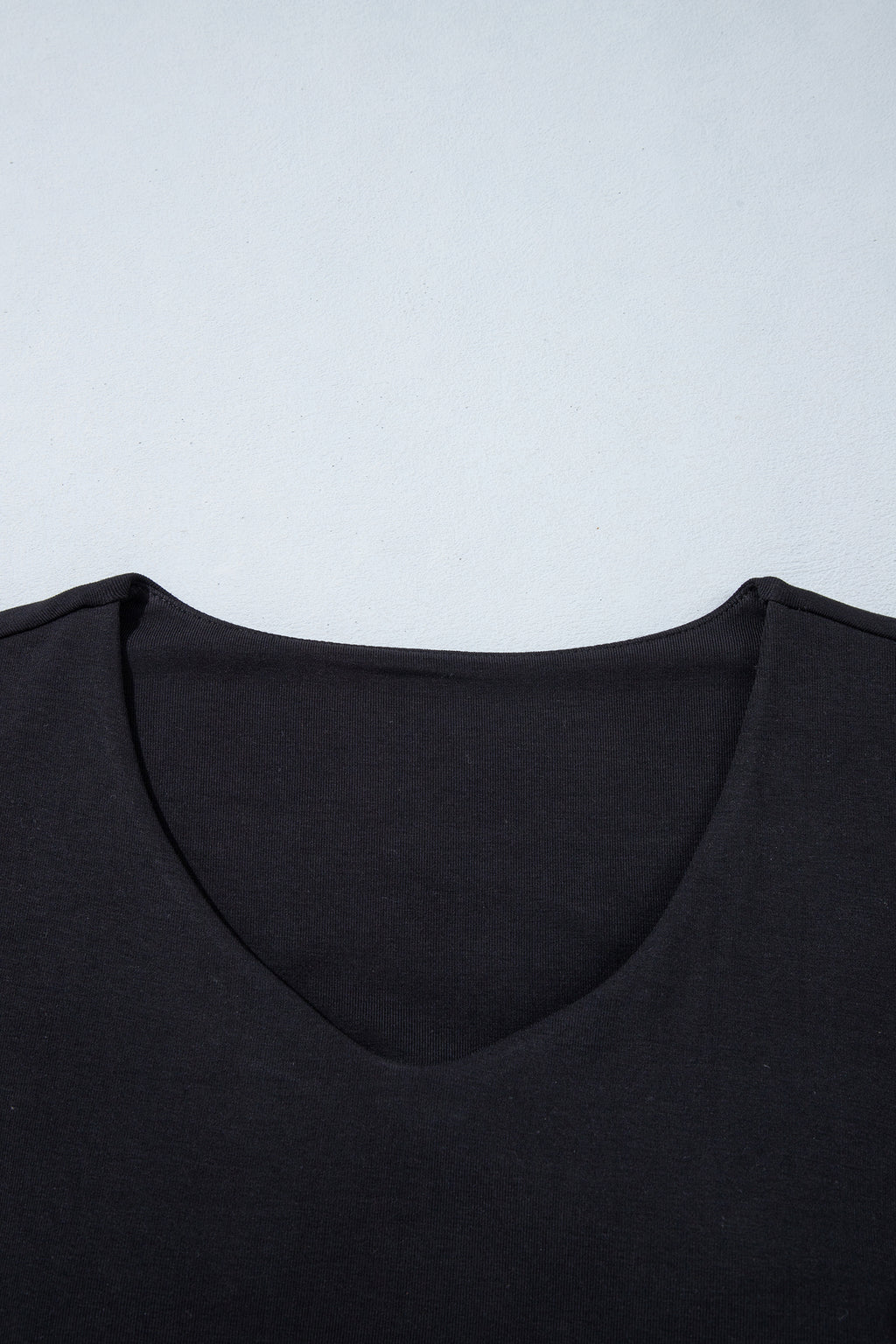 Slim-Fit V-Neck Long-Sleeve Top with Built-In Bra