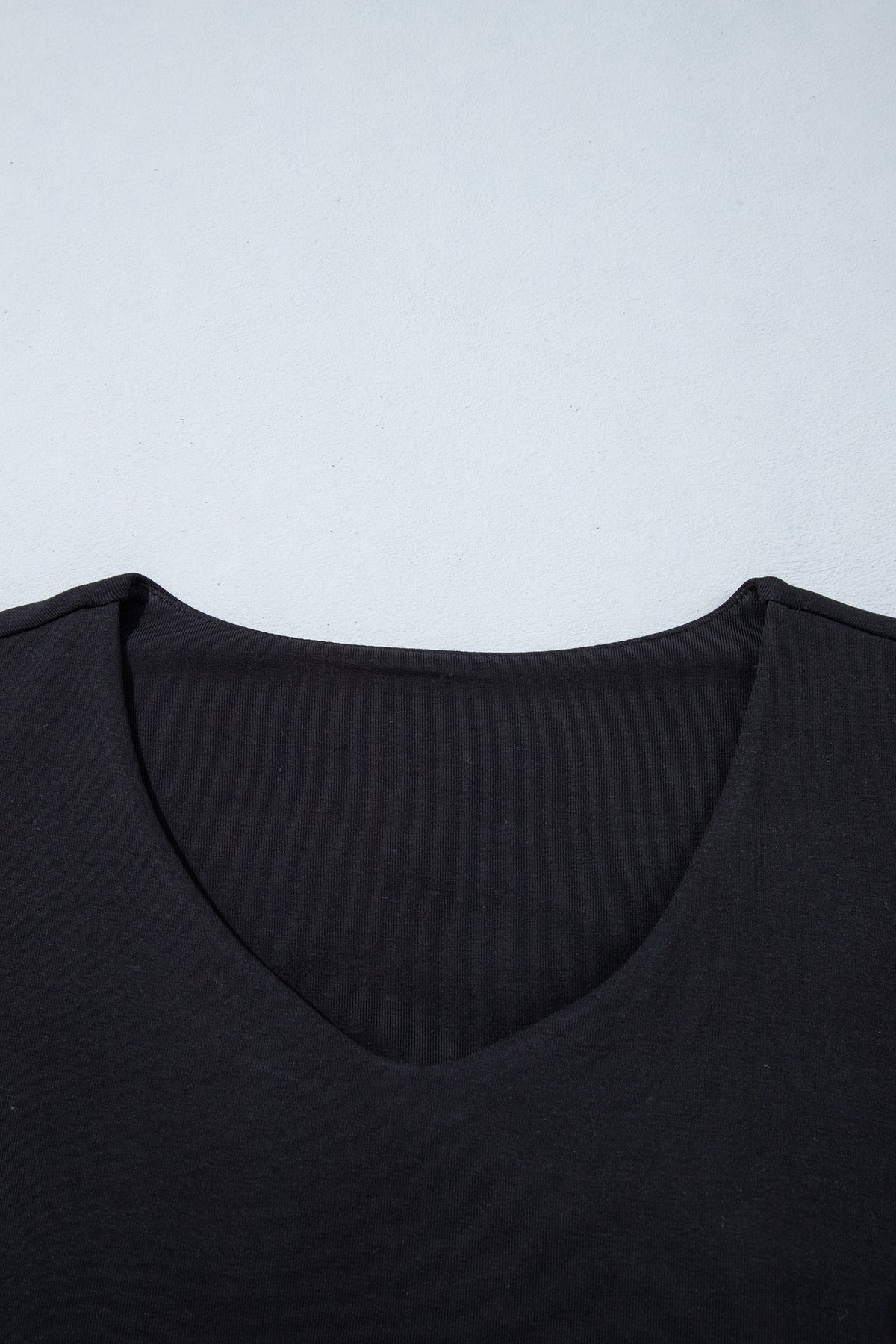 Slim-Fit V-Neck Long-Sleeve Top with Built-In Bra
