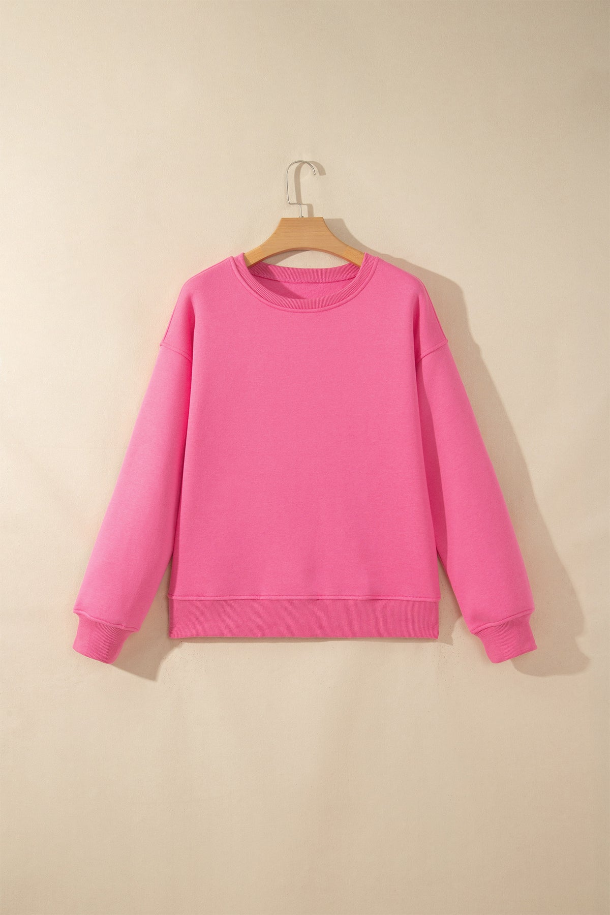 Sachet Pink Slogan Print Round Neck Long Sleeve Sweatshirt