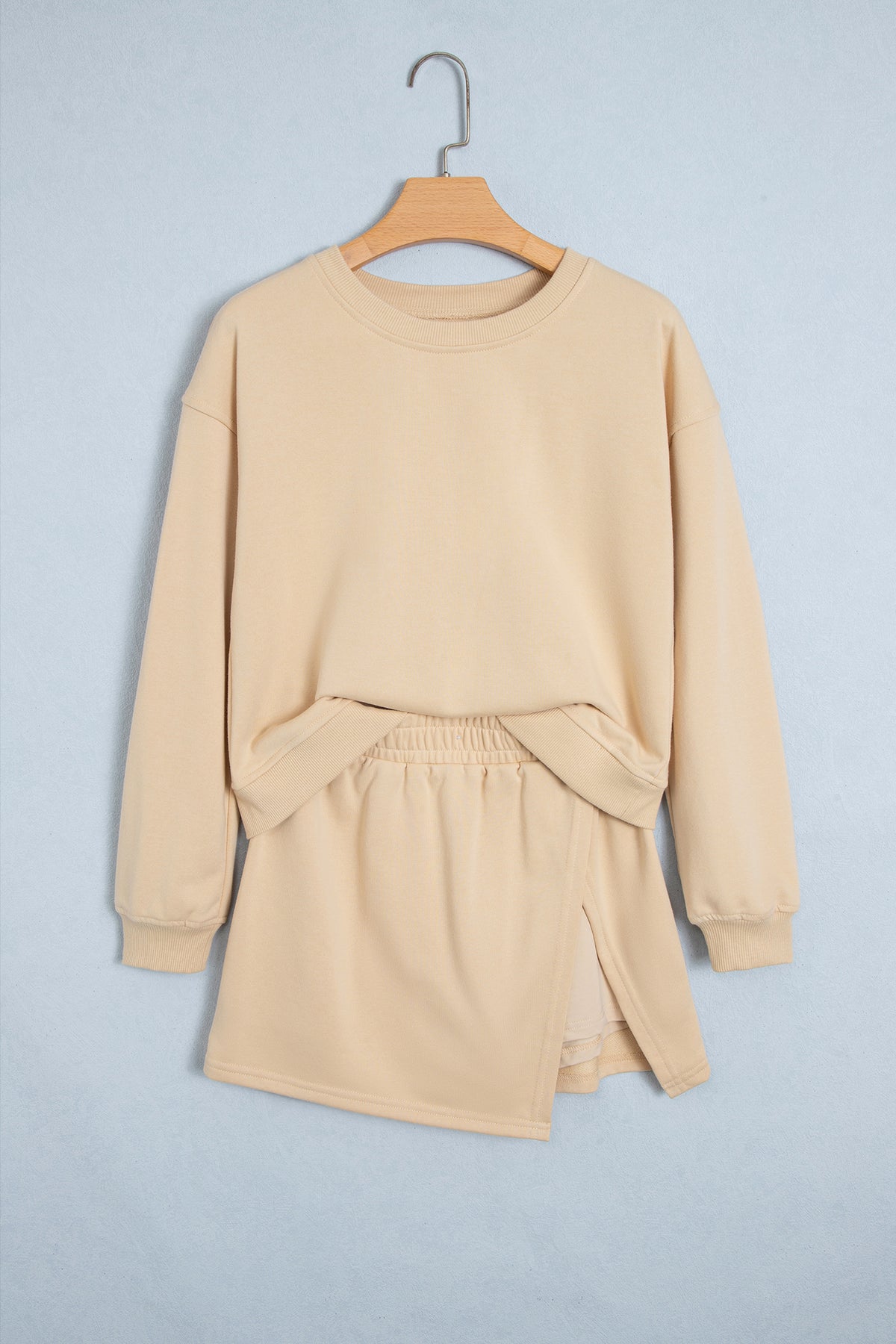 Long-Sleeve Top & Split Skort Two-Piece Set