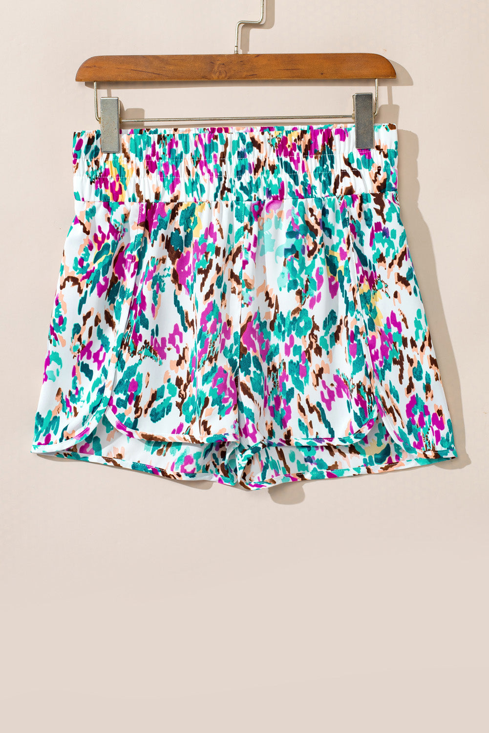 Blue Leopard High Waisted Athletic Shorts