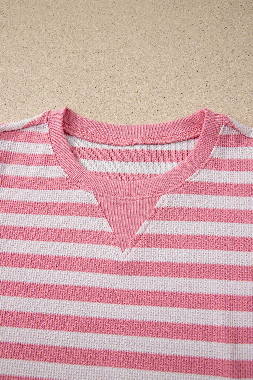 Red Stripe Puff Short Sleeve T Shirt Matching Shorts Set