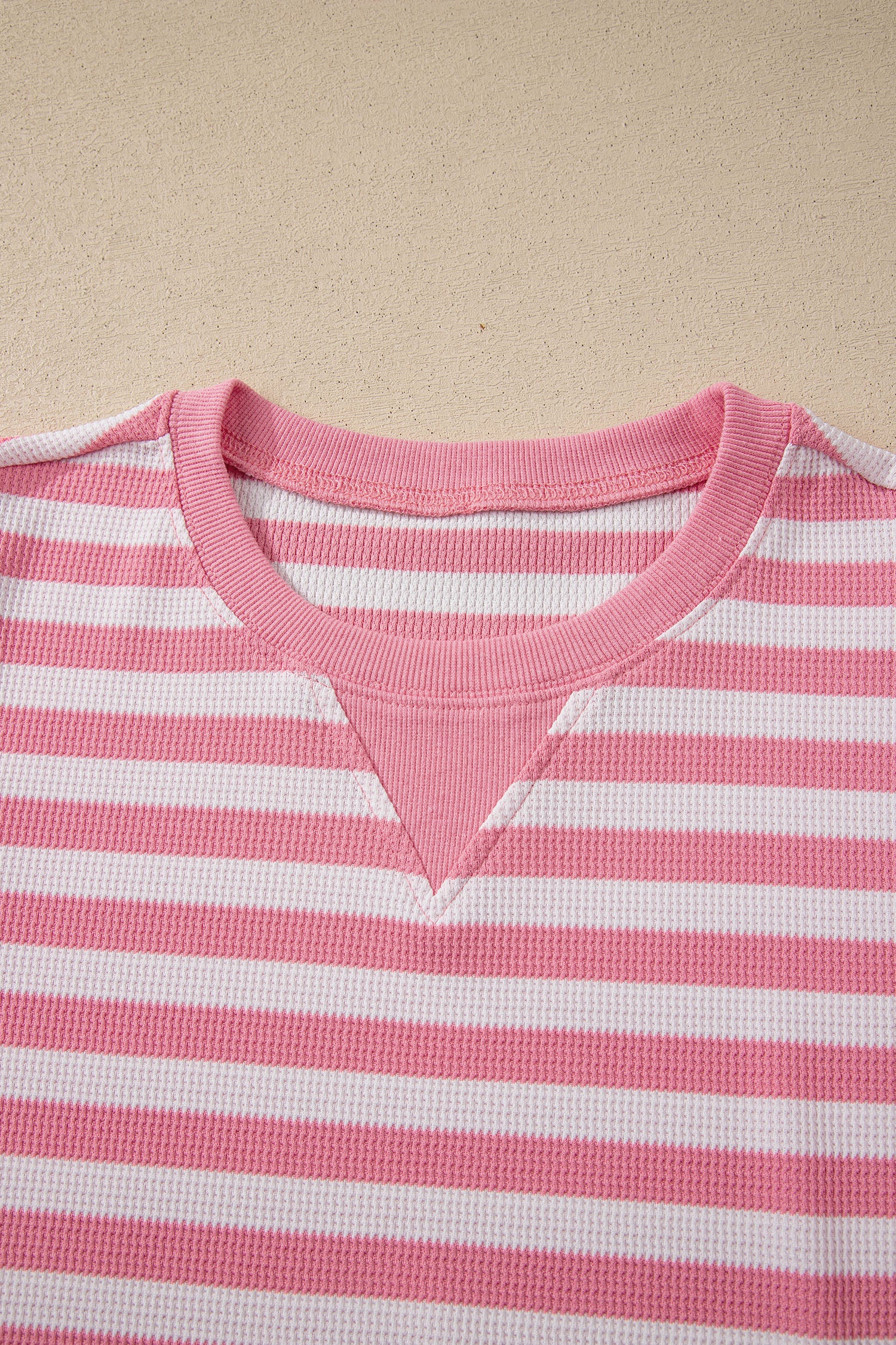 Red Stripe Puff Short Sleeve T Shirt Matching Shorts Set