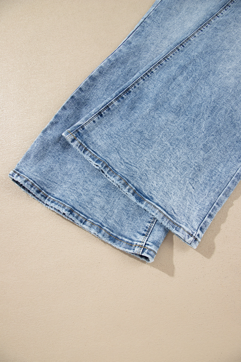 Sail Blue Acid Wash Pocket Detail Flare Jeans