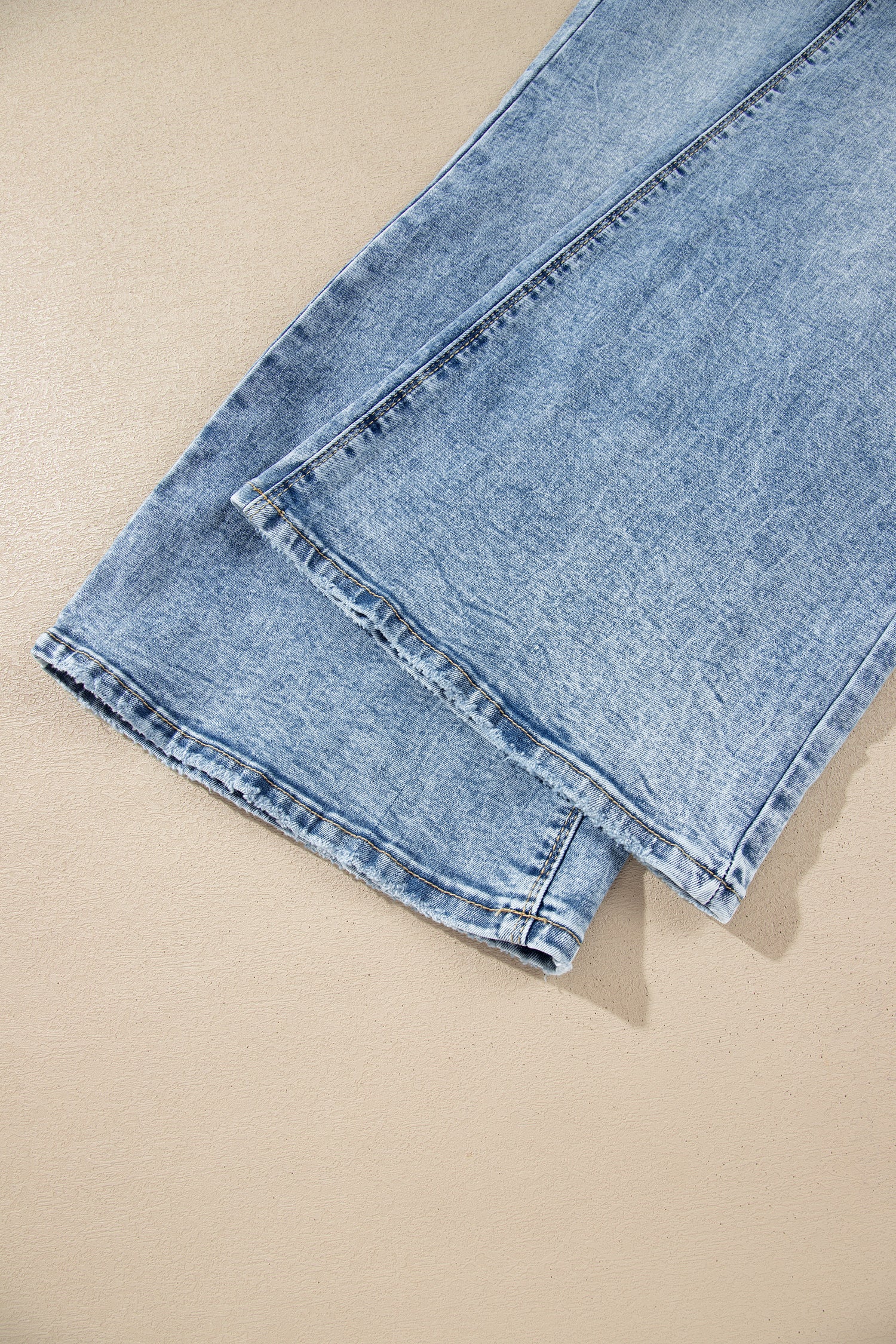 Sail Blue Acid Wash Pocket Detail Flare Jeans
