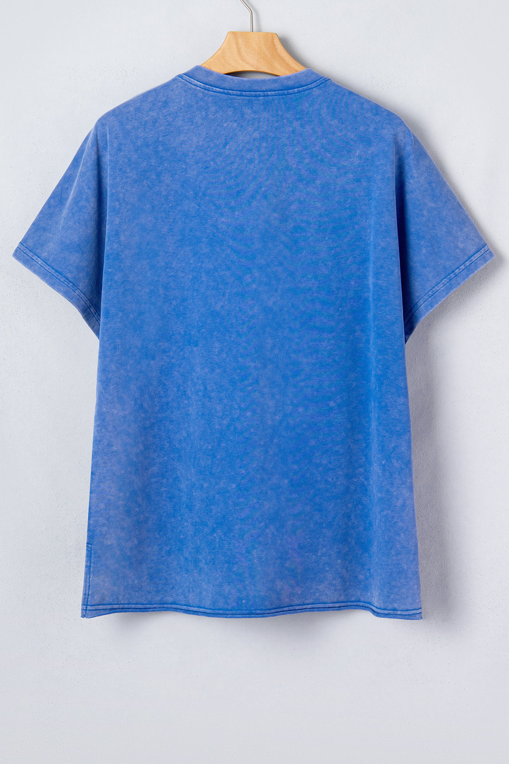 White Patriot Star Patched Notched Neck Mineral Washed Tee