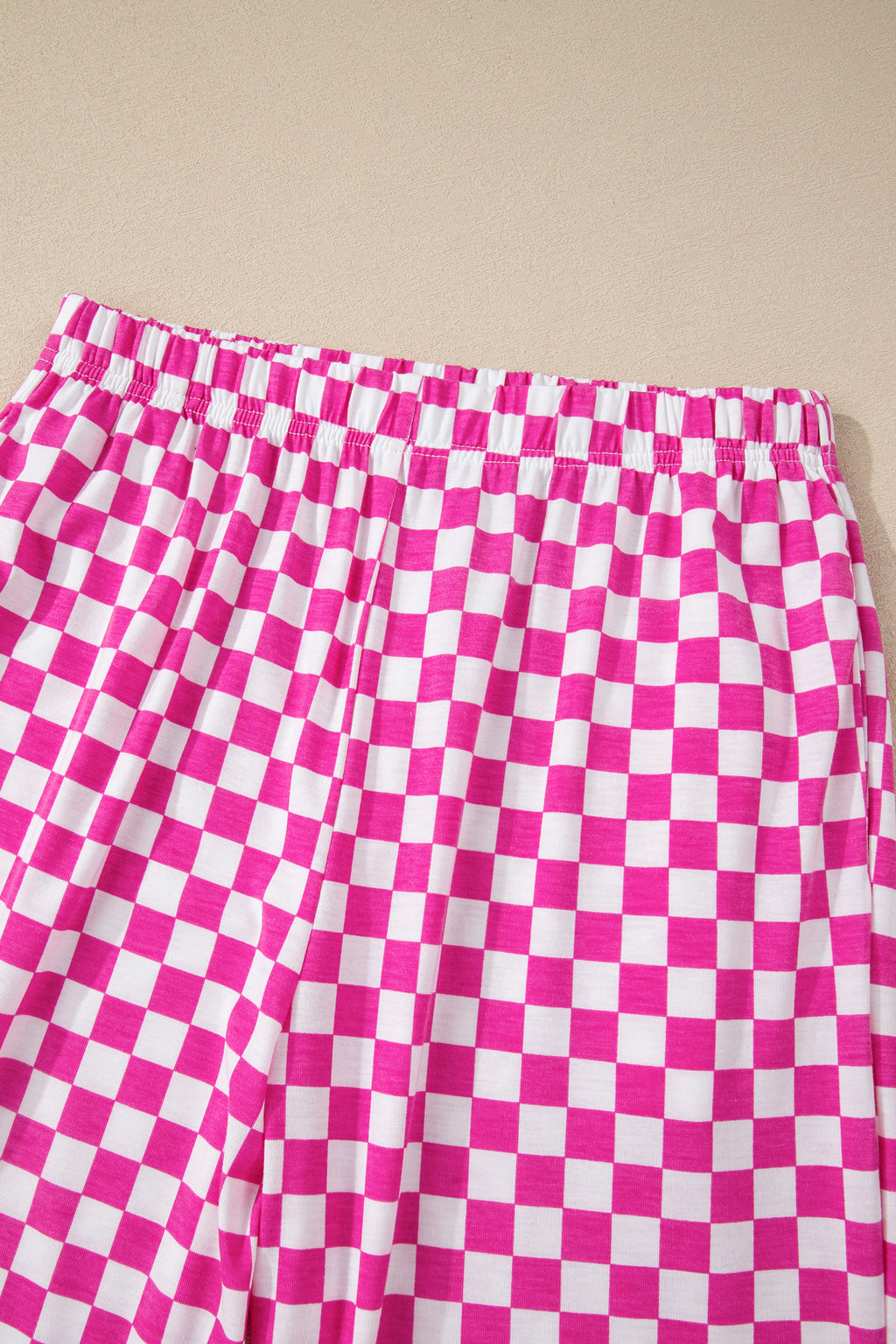 Rose Checkered Print Half Sleeve Tee 2pcs Lounge Pant Set