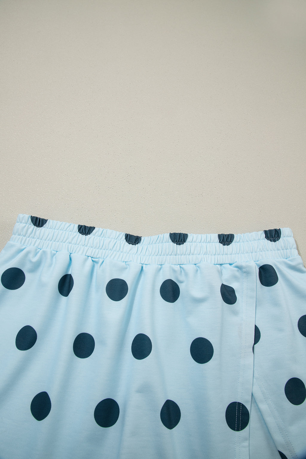 Pink Ribbed Trim Polka Dot Print Tank Split Mini Skort 2pcs Set