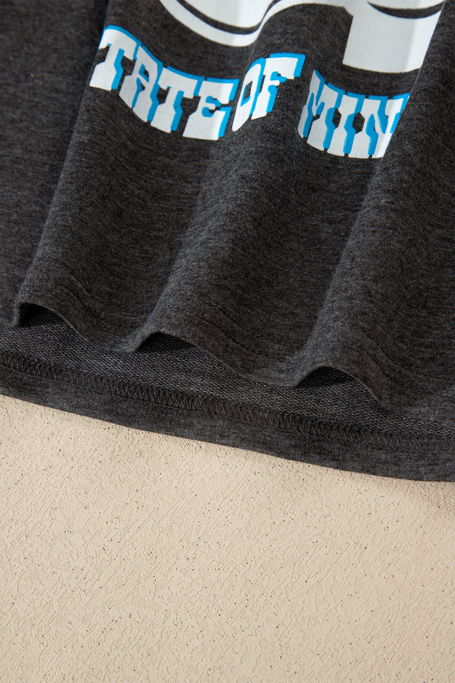 Carbon Grey YEE HAW Boots STATE OF MIND Fringed Sleeve Tee