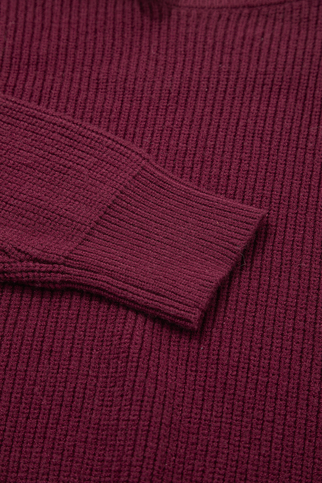 Burgundy Lace Bowknot Asymmetric Neck Sweater