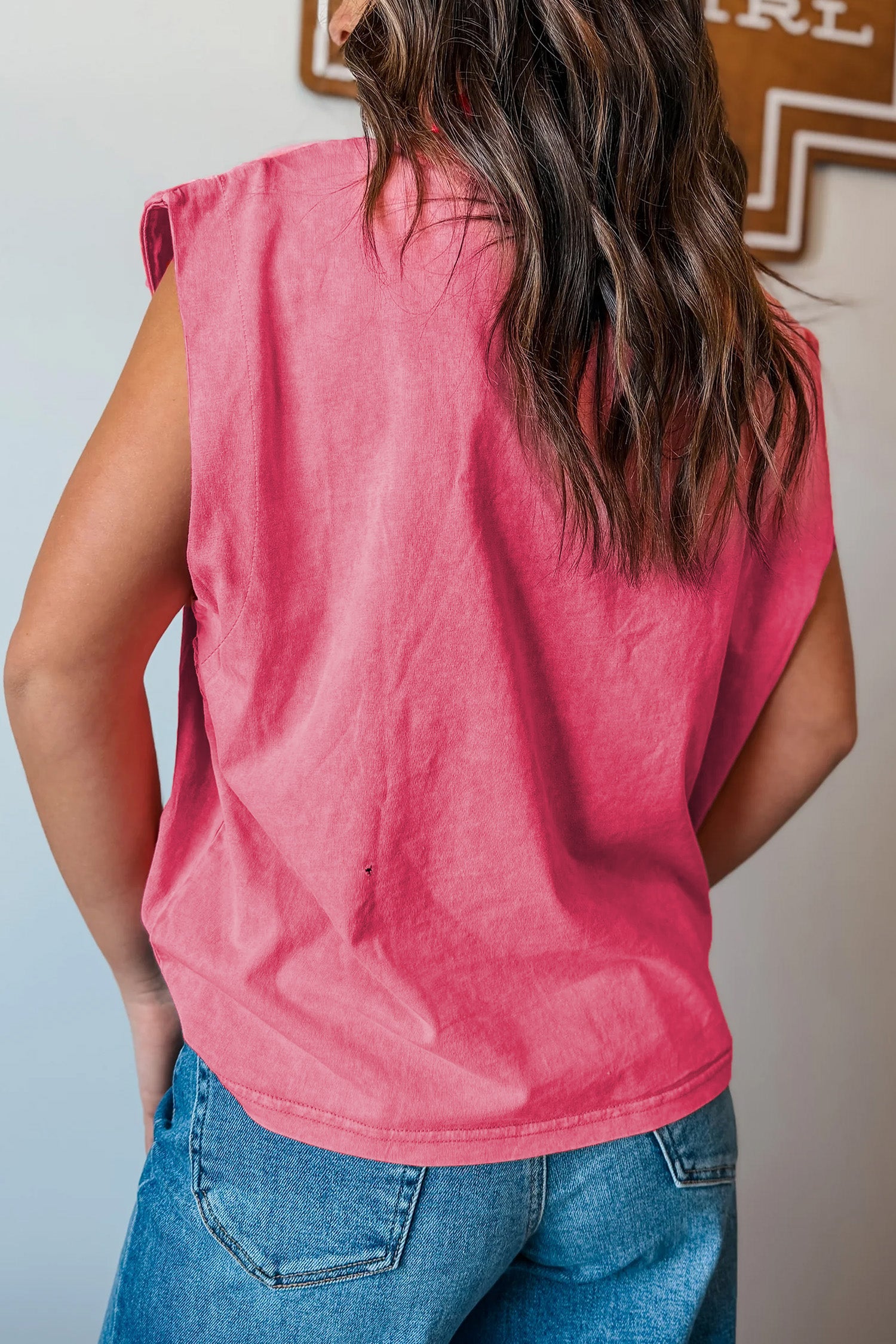Wild West Whiskey Print Sleeveless Muscle Top