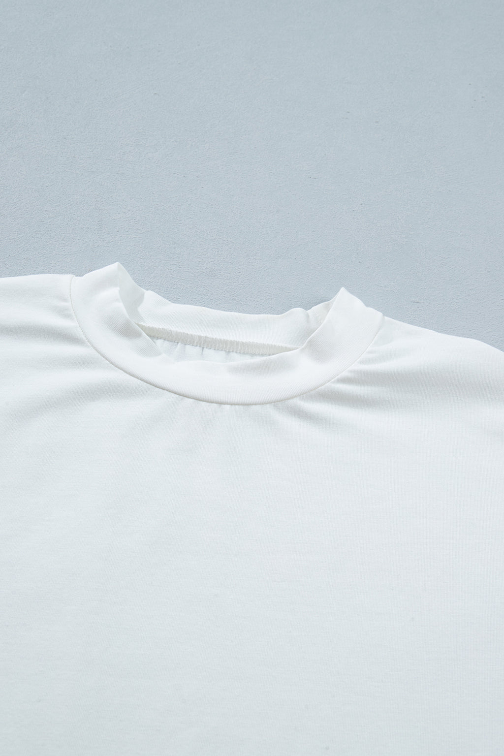 White Asymmetric Lace Hem Patchwork Tee