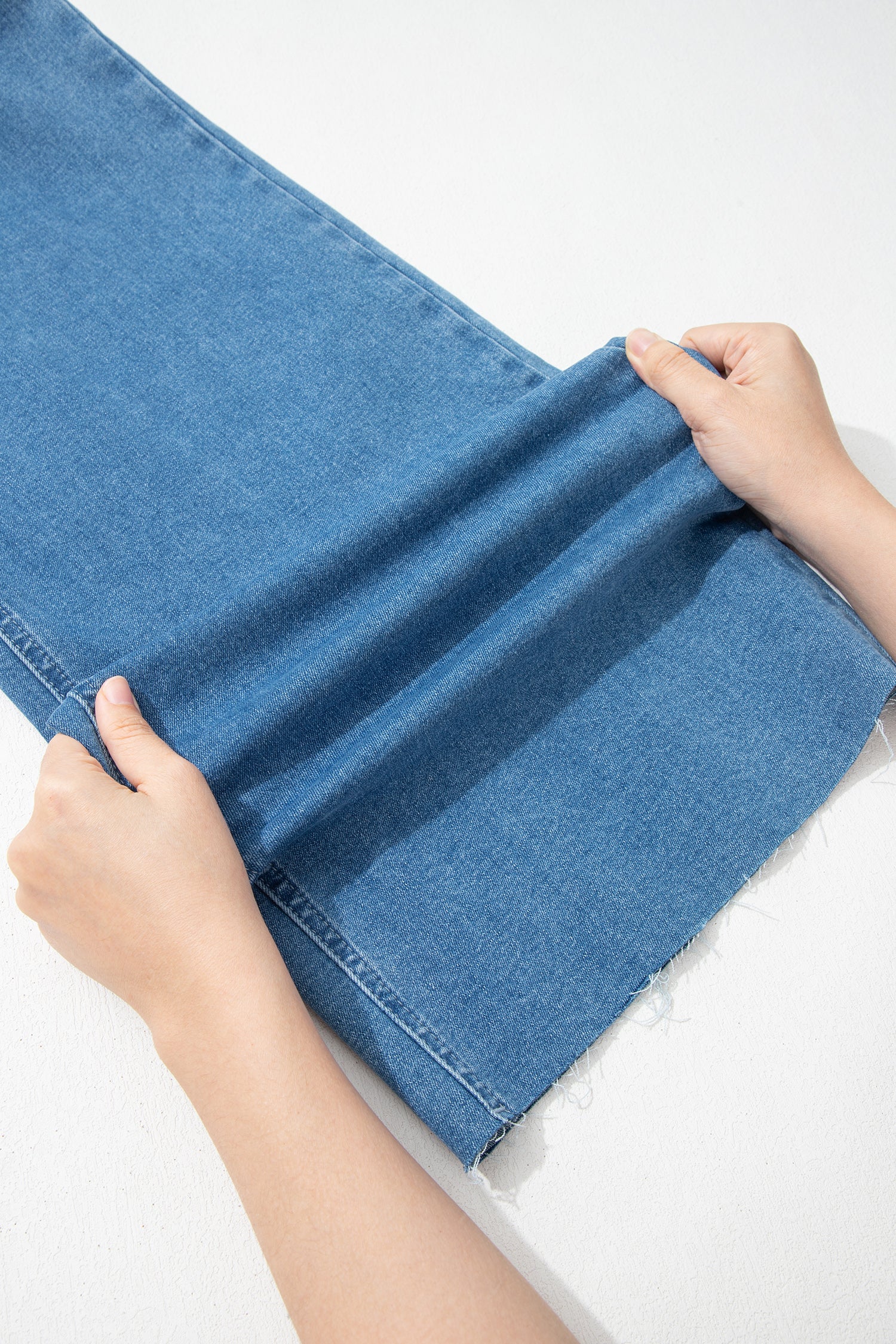 Dusk Blue Retro Washed Patch Pocket Loose Jeans