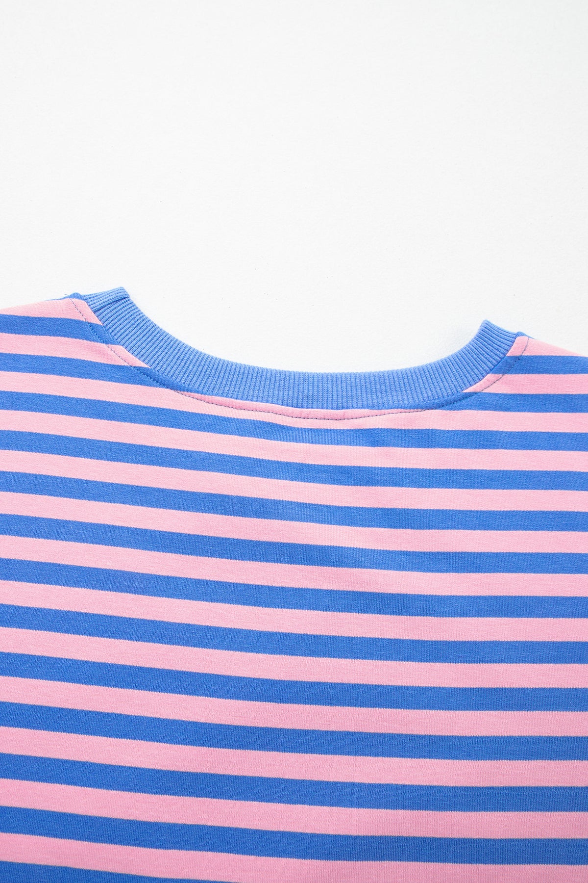 Pink Stripe Loose Short Sleeve Top and Skirt Set