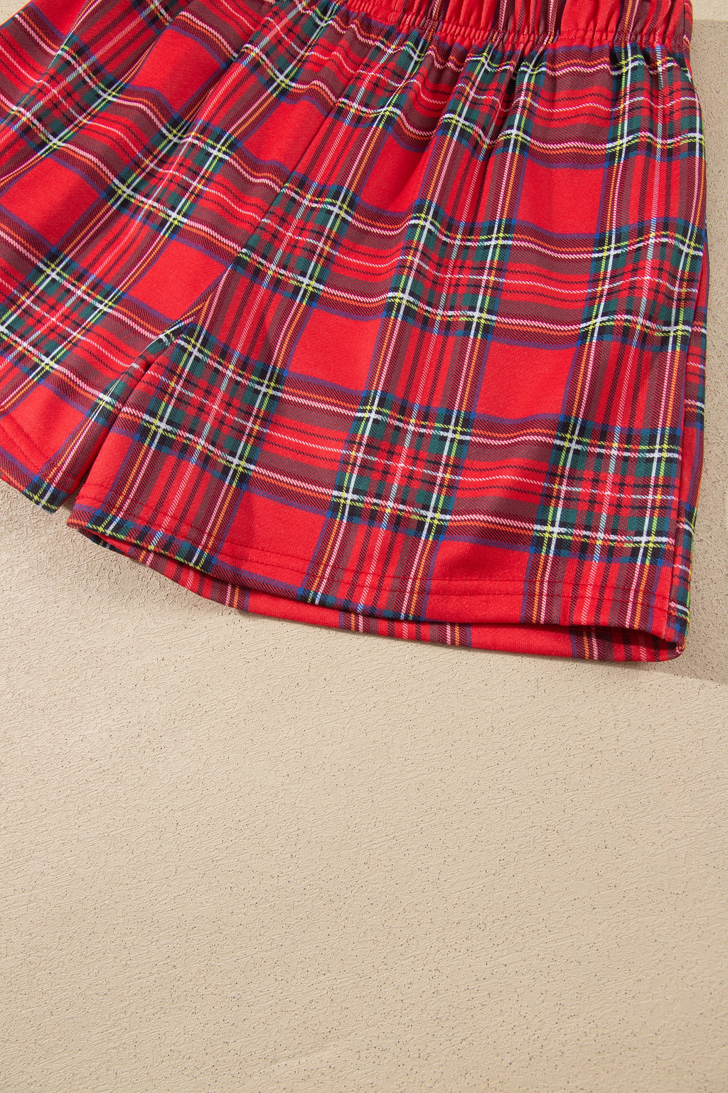 MERRY Graphic Sweatshirt and Plaid Shorts Set