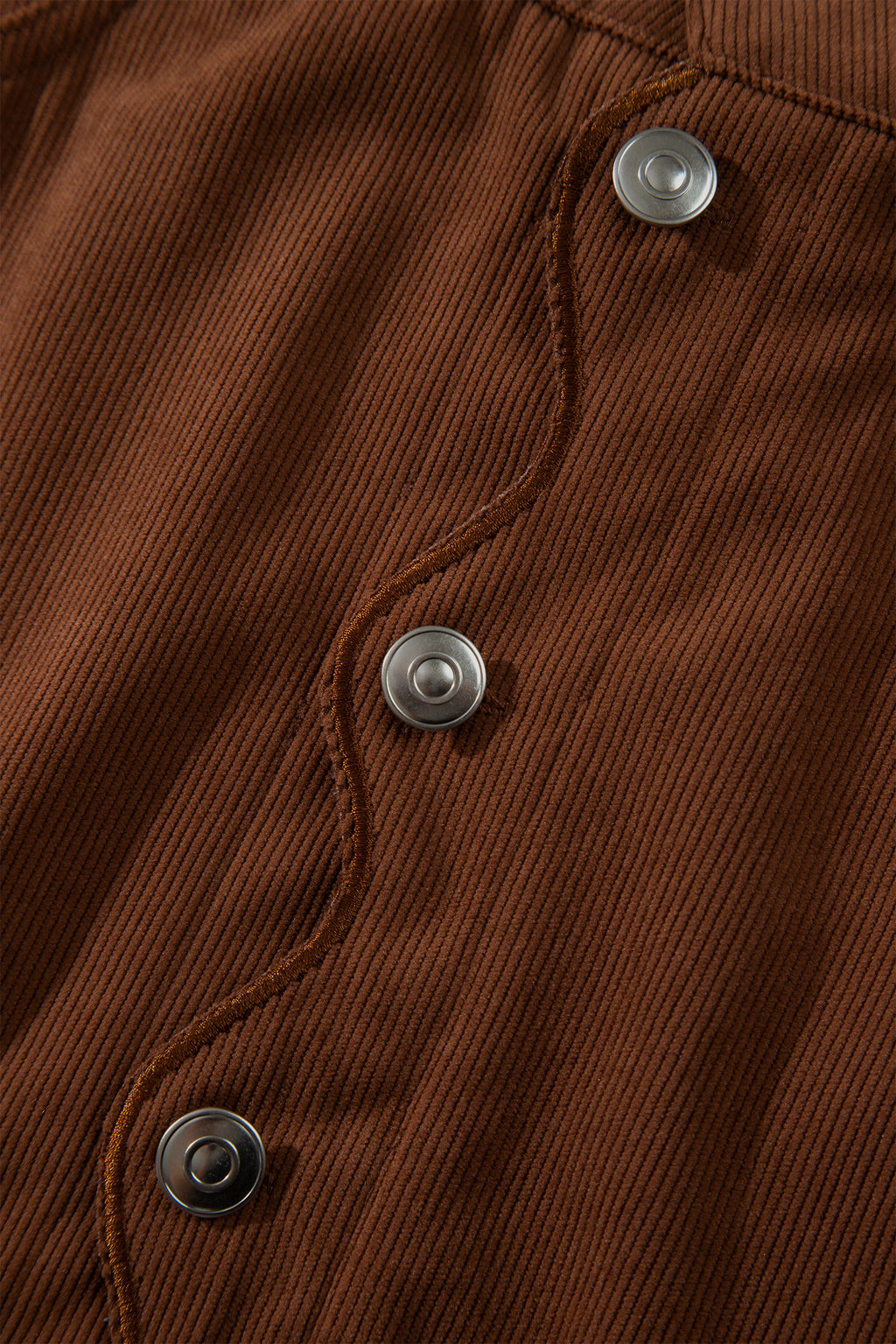 Coffee Brown Button-Front Corduroy Mini Skirt