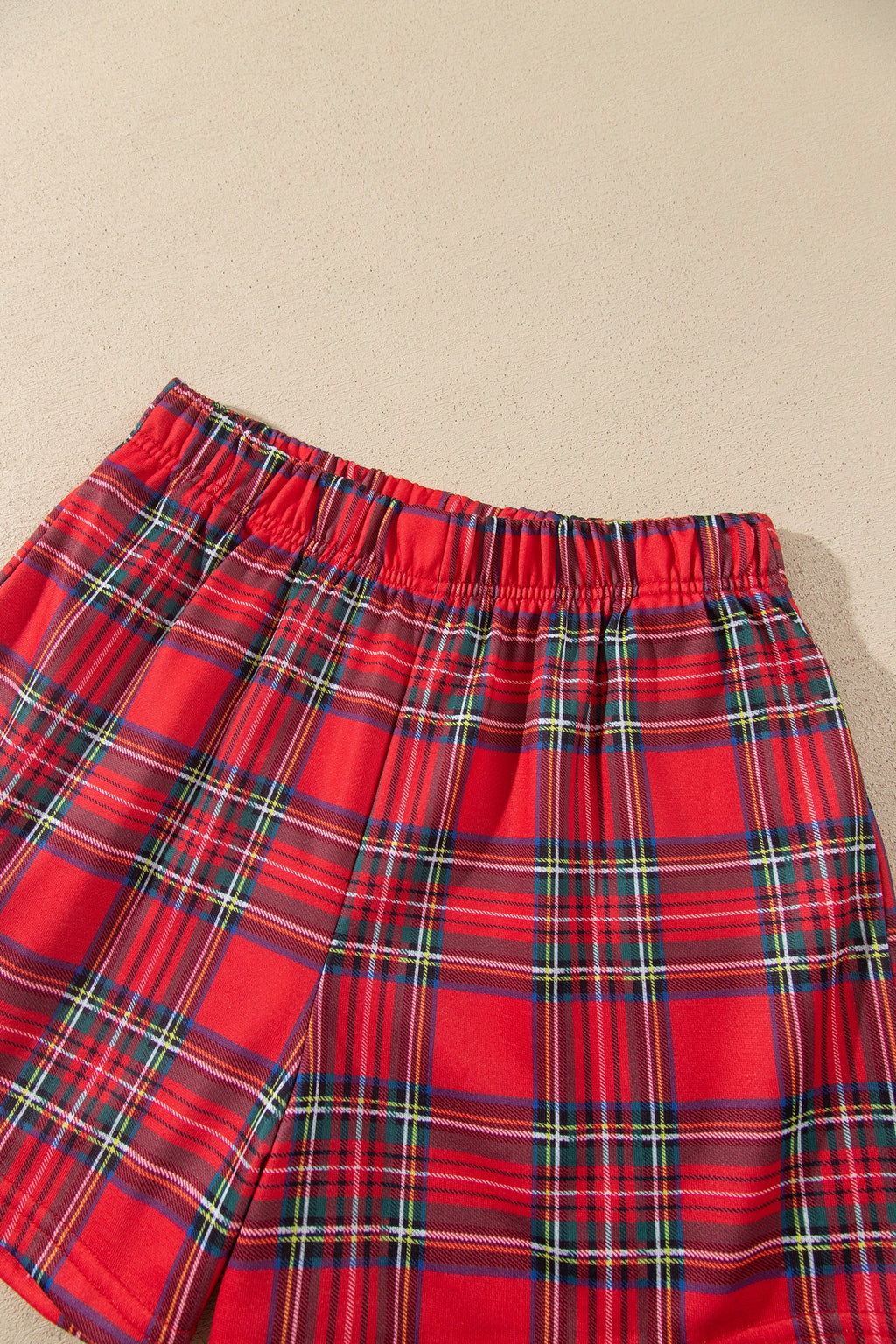 MERRY Graphic Sweatshirt and Plaid Shorts Set