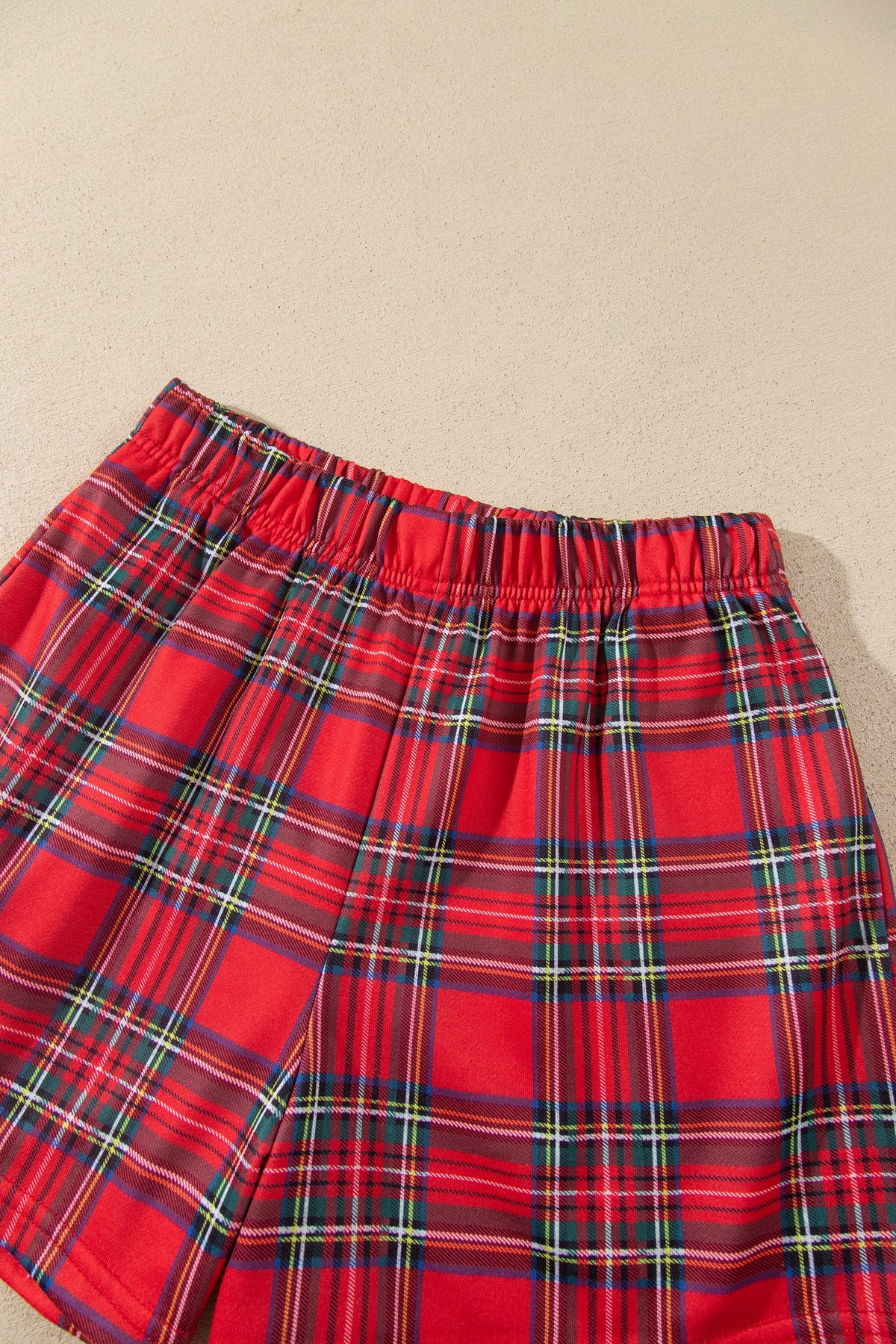MERRY Graphic Sweatshirt and Plaid Shorts Set