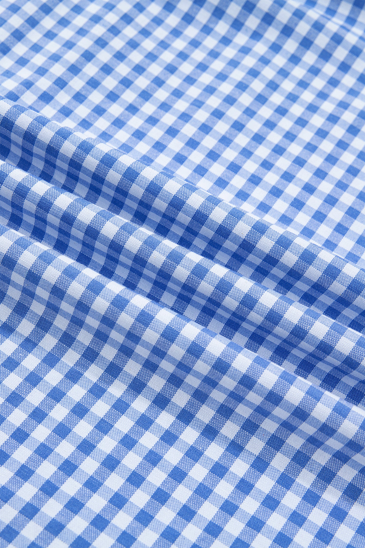 Sky Blue Summer Plaid V Neck Puff Sleeve Blouse