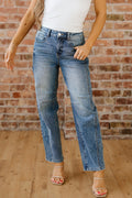 Dusk Blue Vintage Washed Seam Detail Shift Jeans
