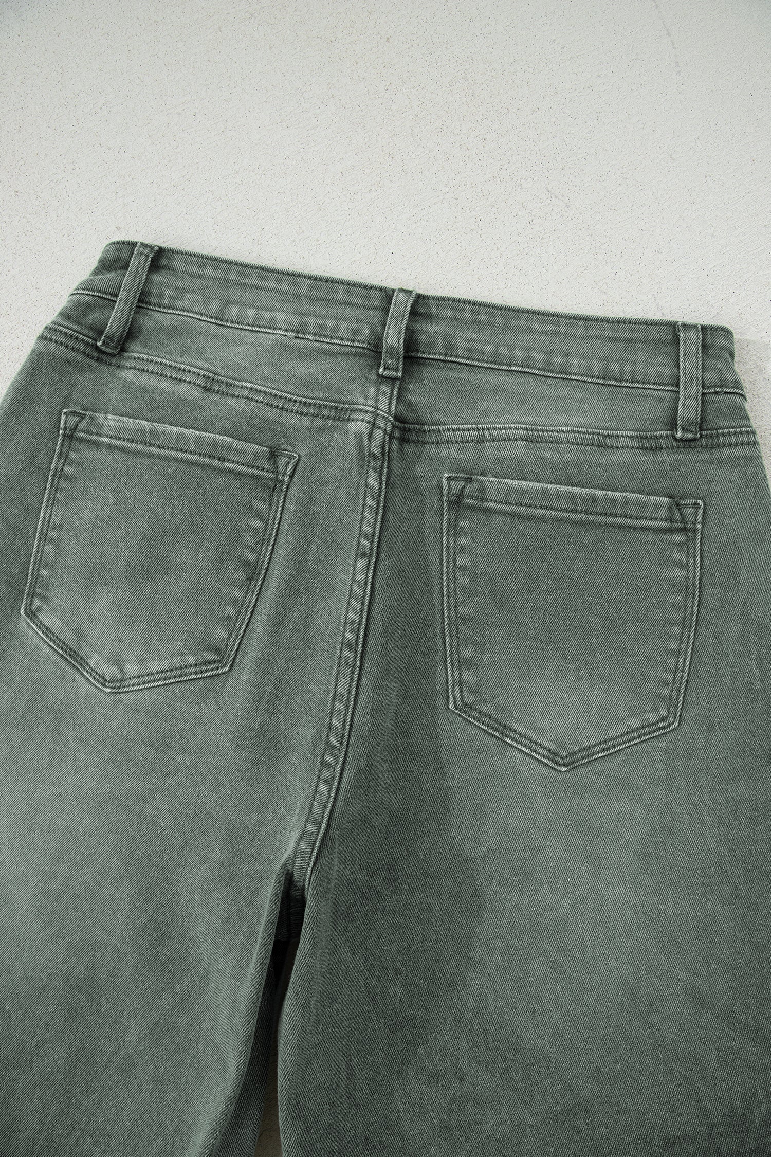 Four Leaf Clover Slight Distressed Raw Edge Wide Leg Jeans