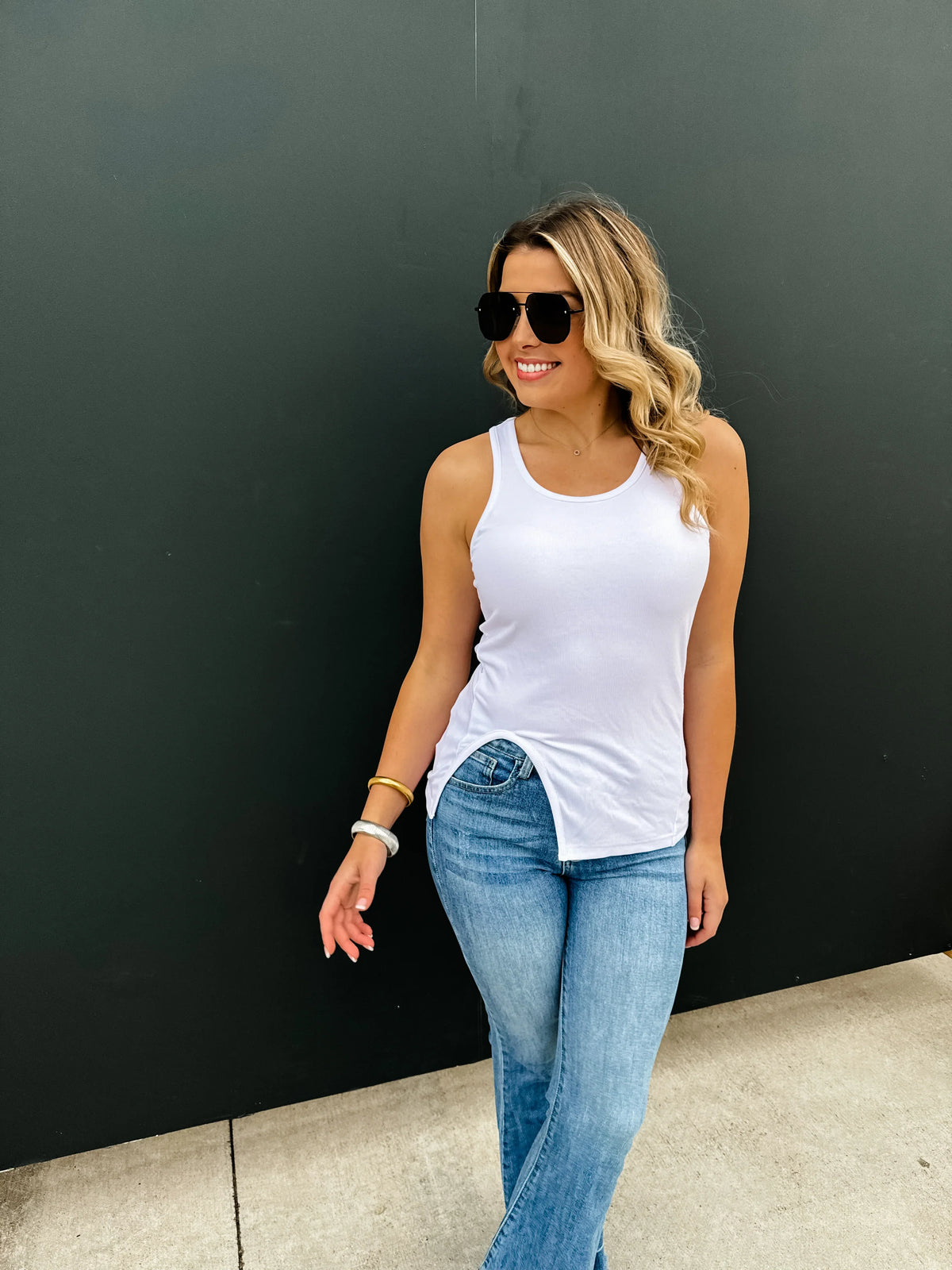 Gabby Side Slit Tank in Four Colors