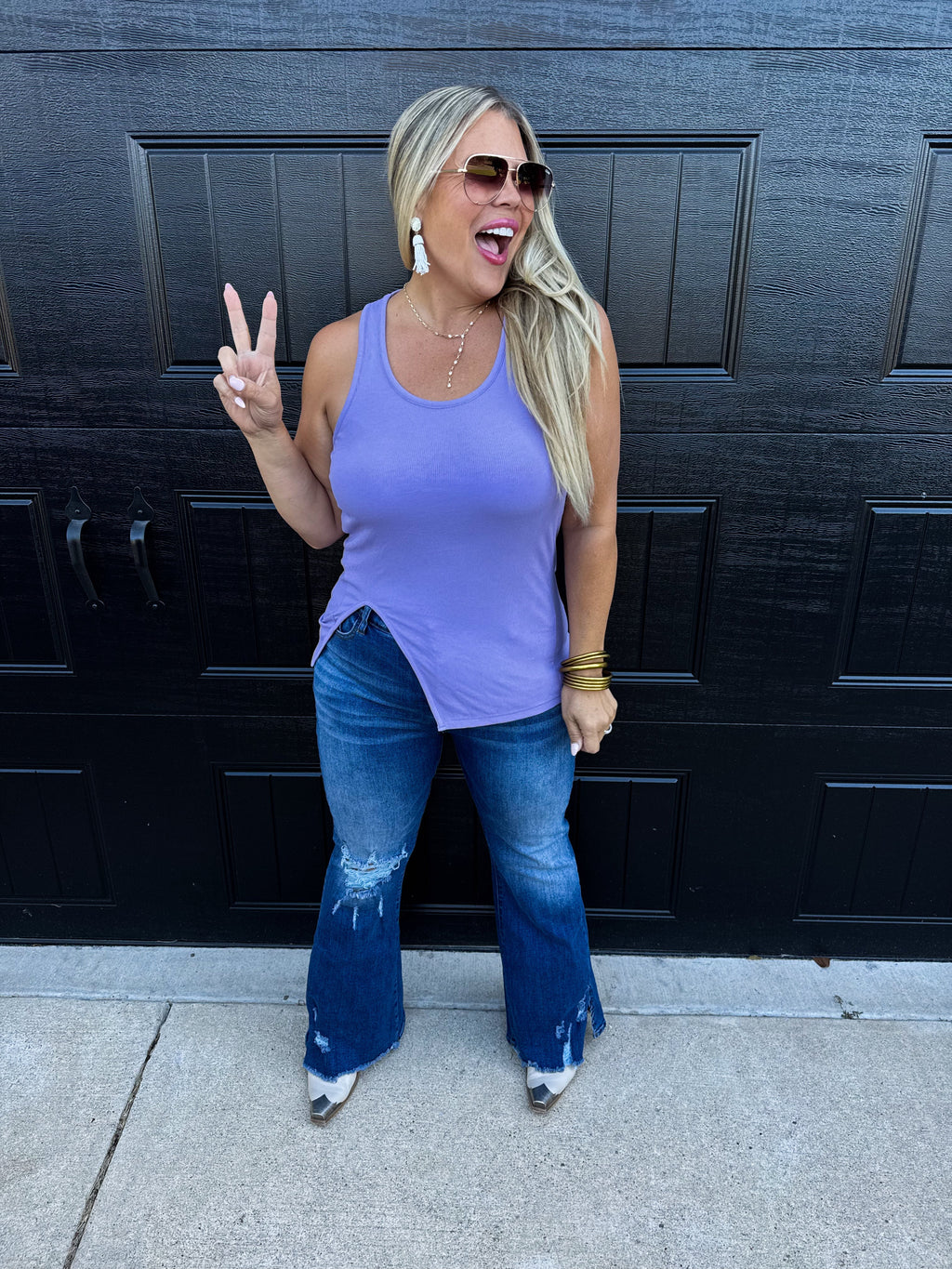 Gabby Side Slit Tank in Four Colors