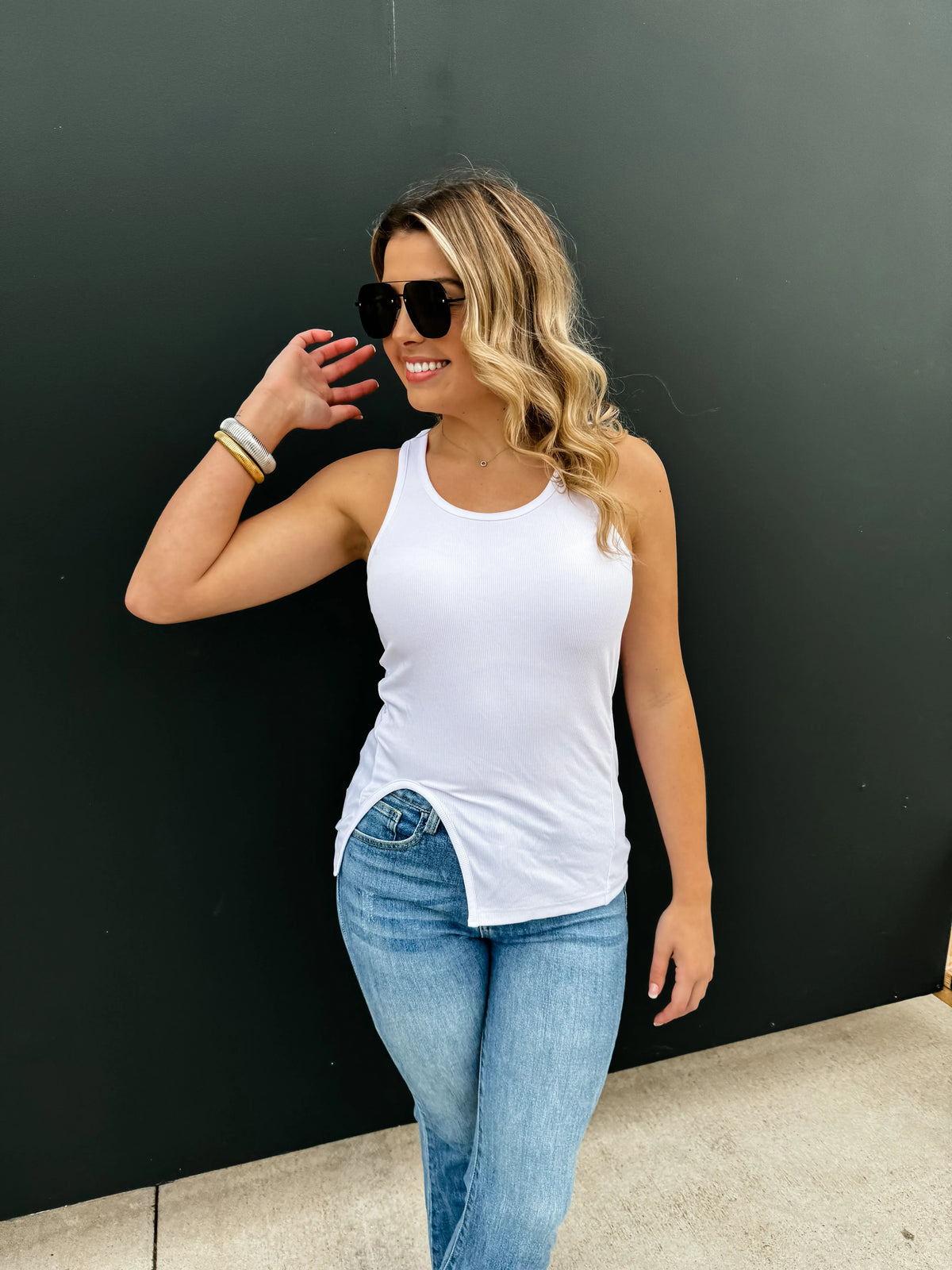 Gabby Side Slit Tank in Four Colors