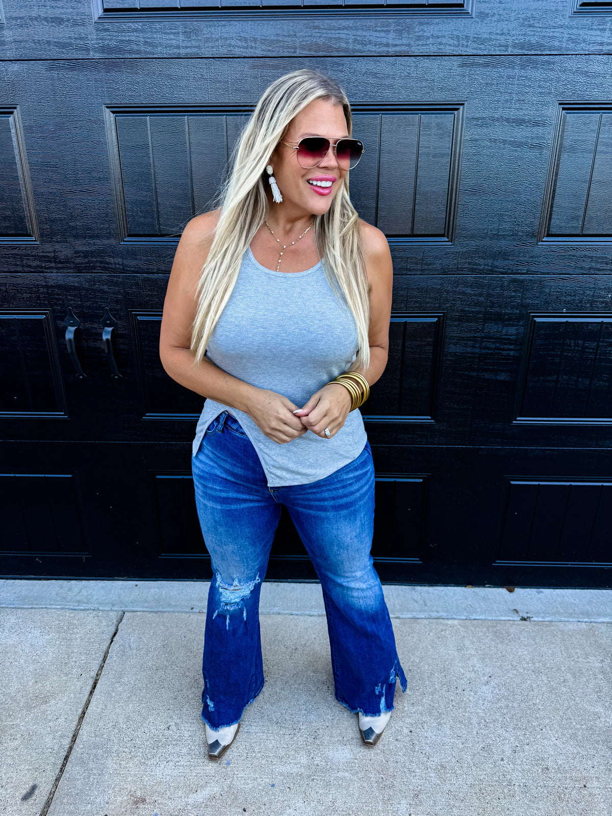 Gabby Side Slit Tank in Four Colors