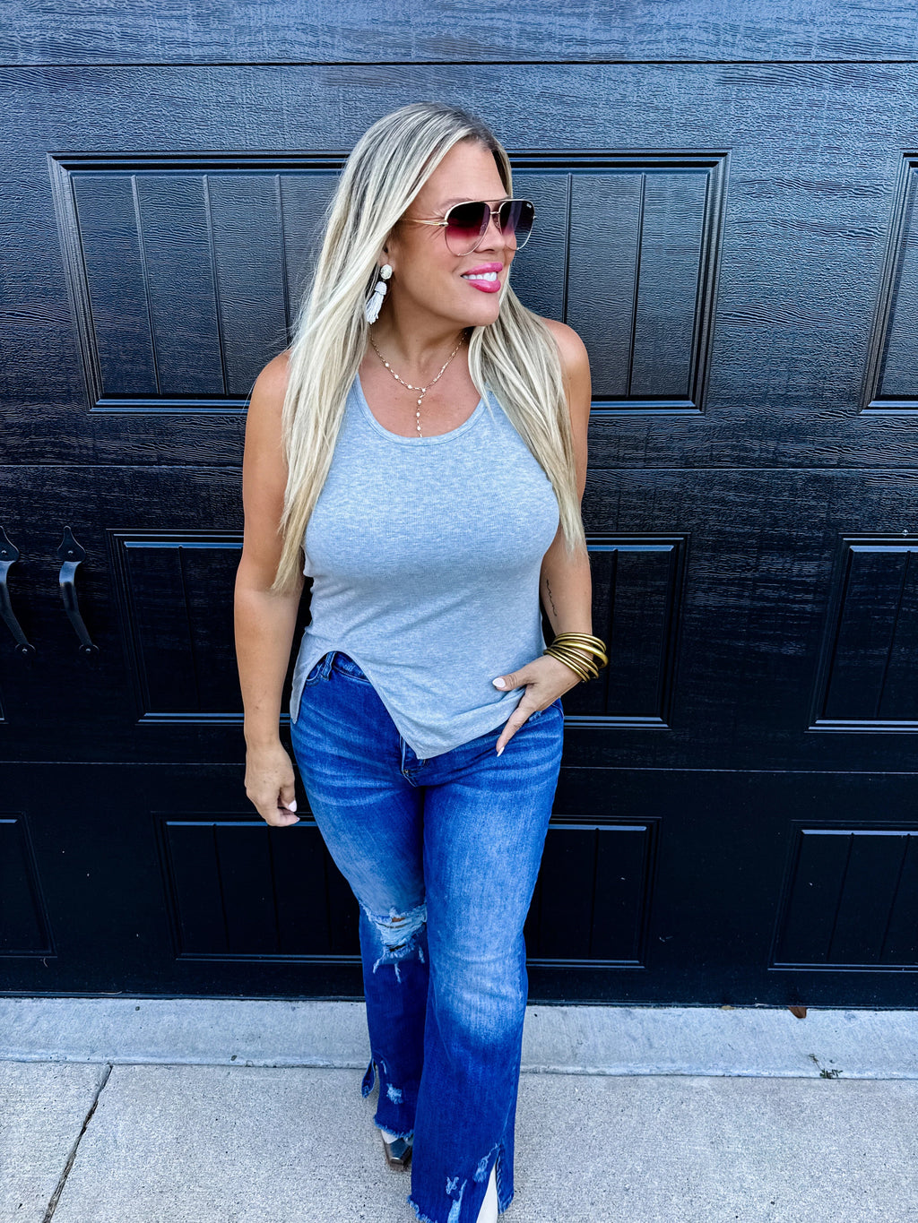 Gabby Side Slit Tank in Four Colors