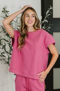 Can't Quit You Drop Shoulder Top in Magenta