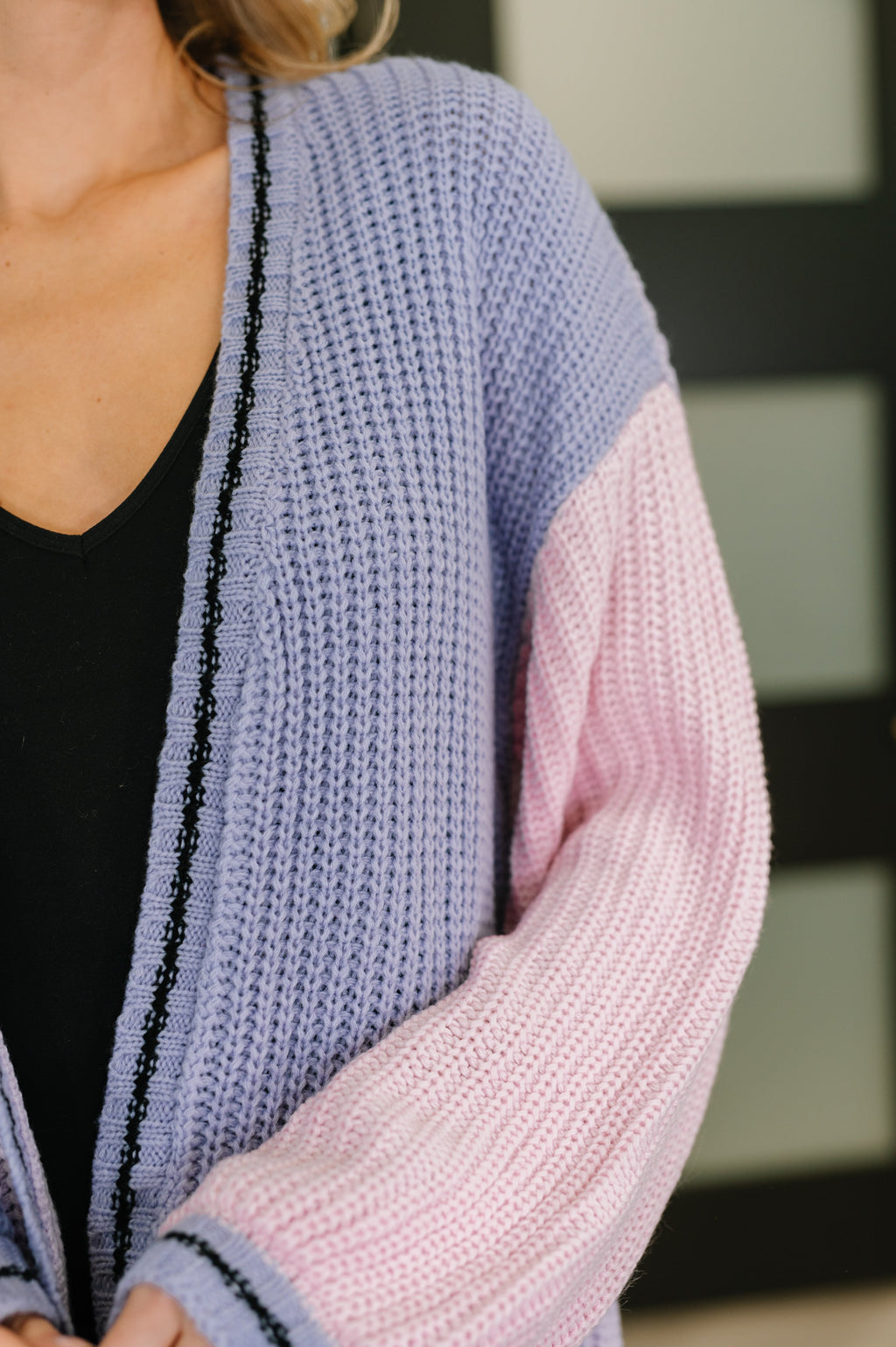 Coffee Date Color Block Cardigan