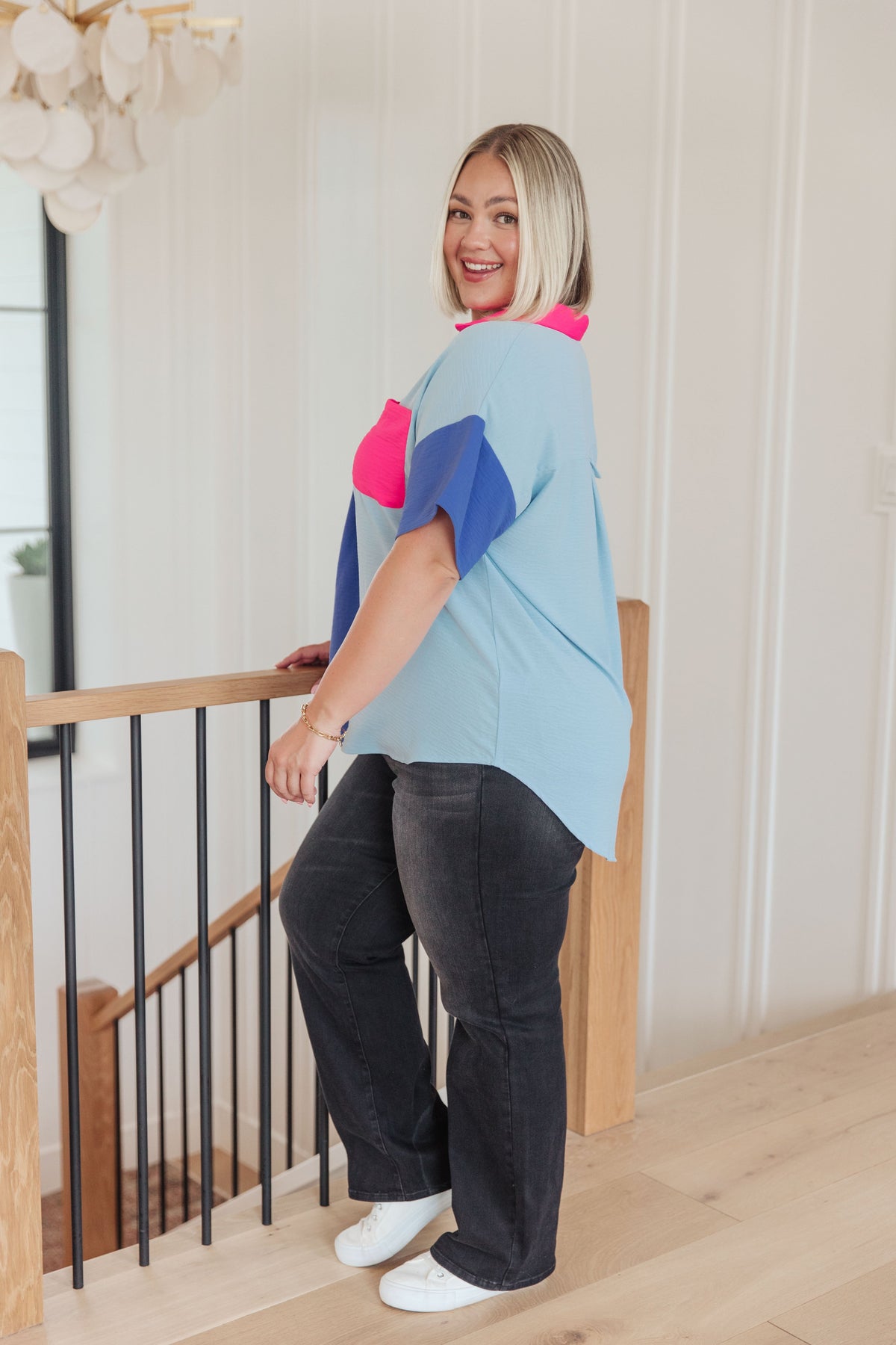 Color Me Cool Color Block Top