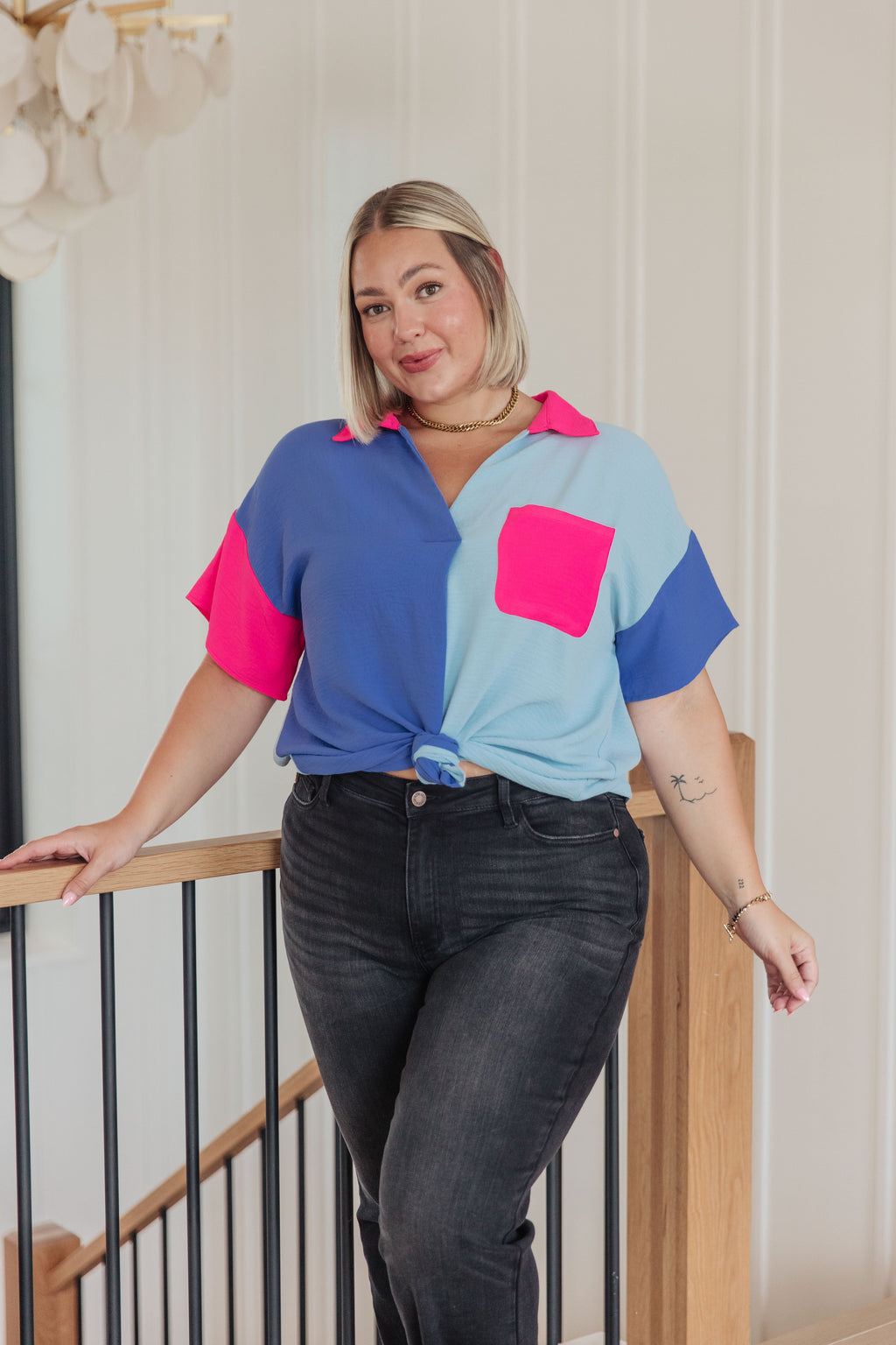 Color Me Cool Color Block Top