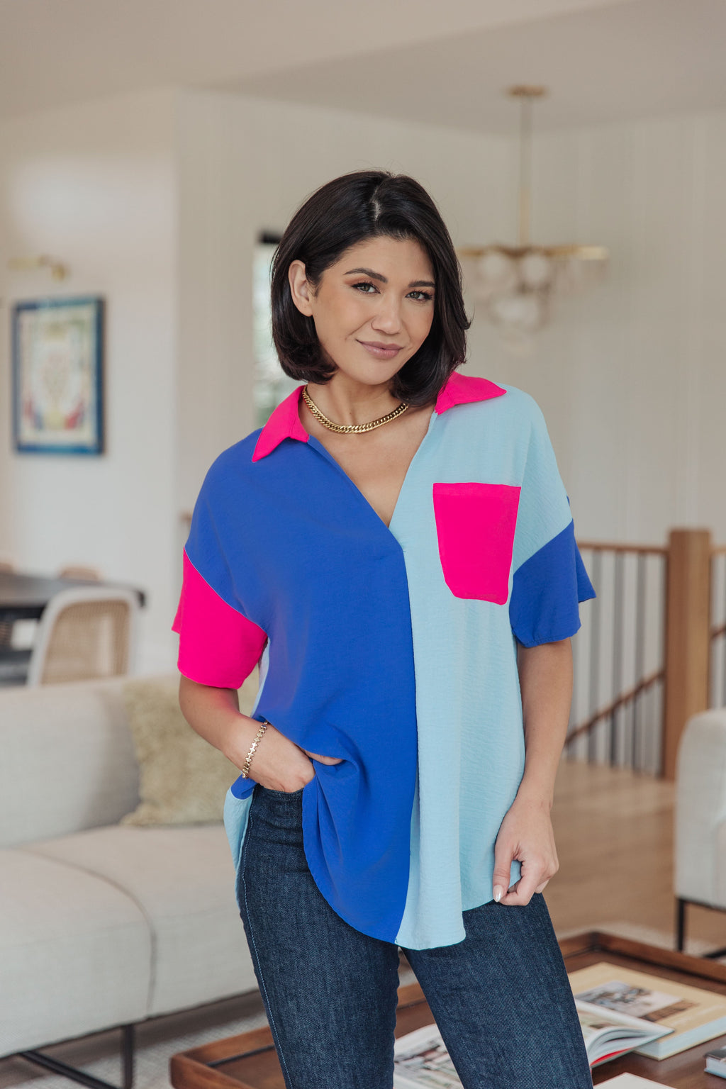 Color Me Cool Color Block Top