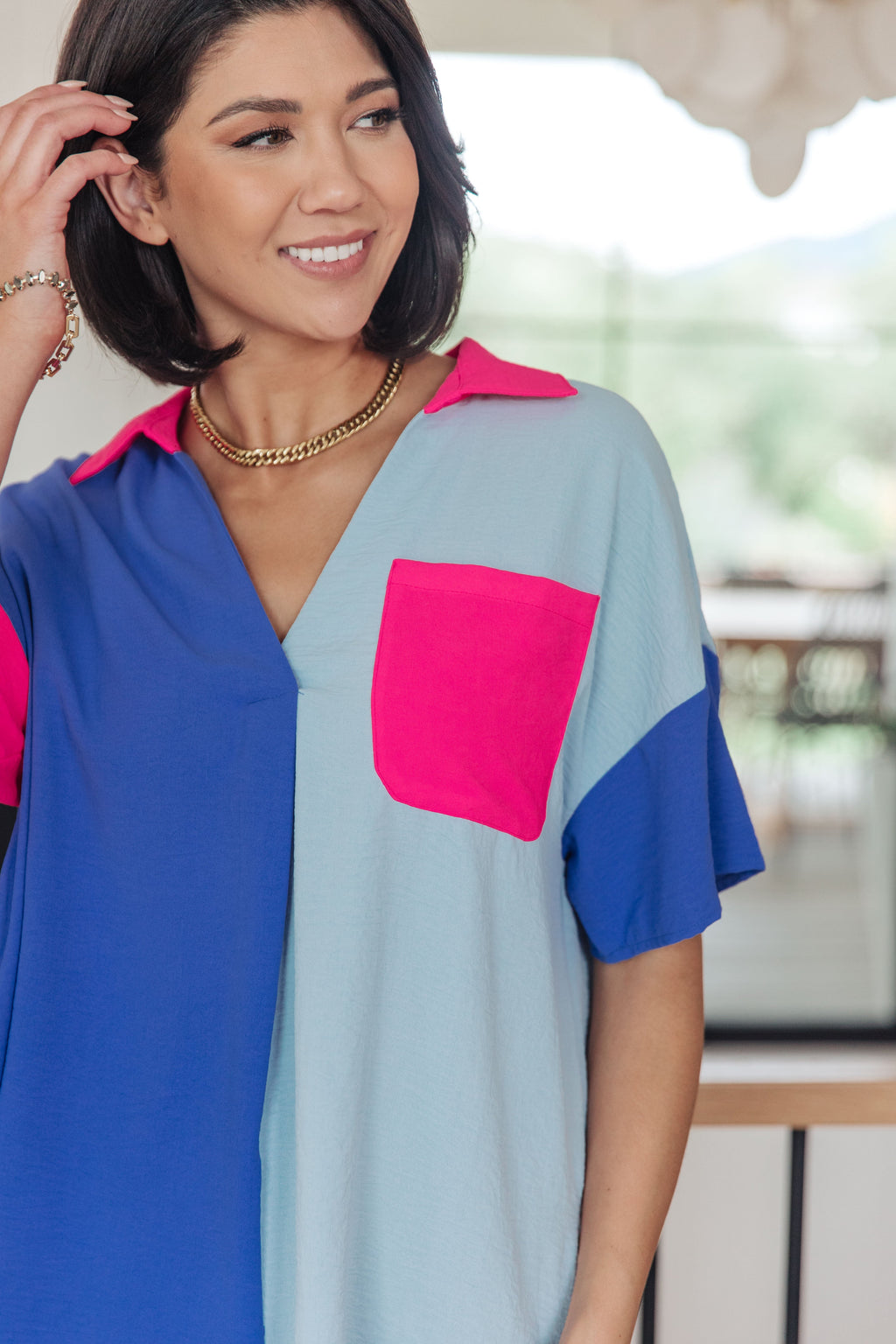 Color Me Cool Color Block Top
