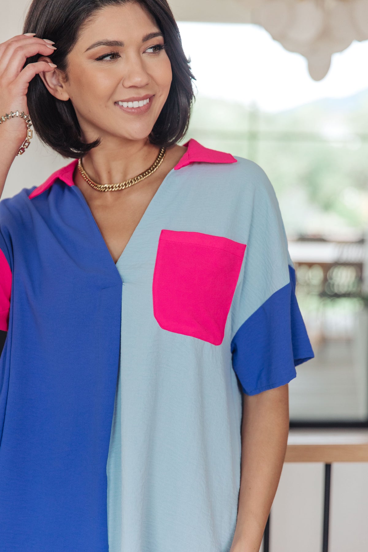 Color Me Cool Color Block Top