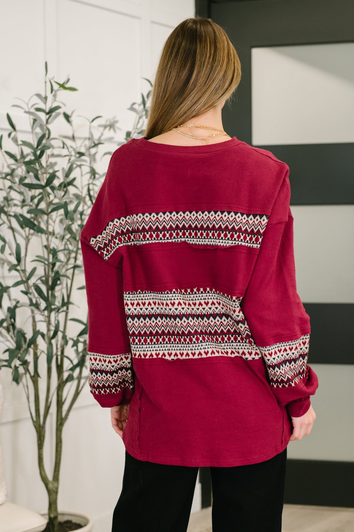 Don't Let Me Miss It Color Block Detail Top